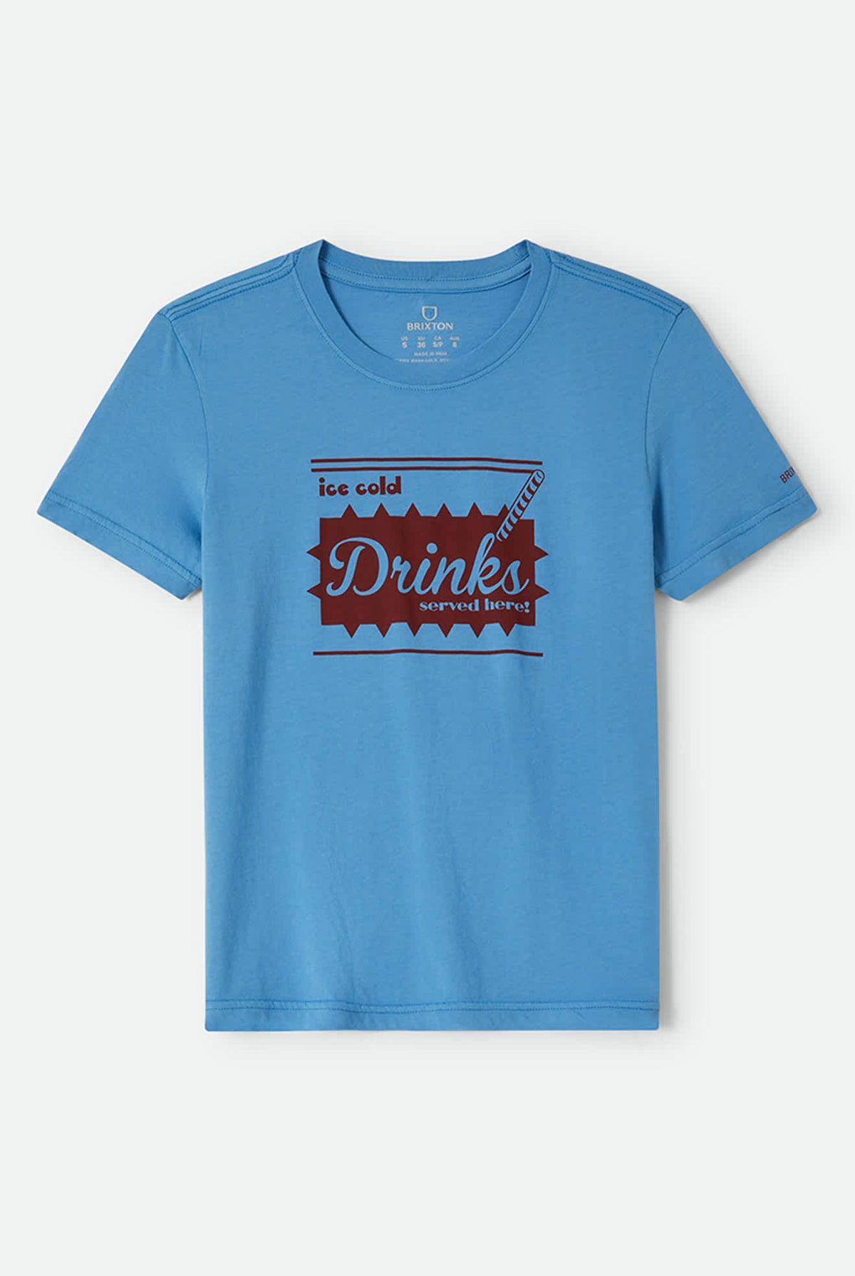 Women's Ice Cold Slim Crew T-Shirt in the color Electric Indigo - Front Product Laydown Image