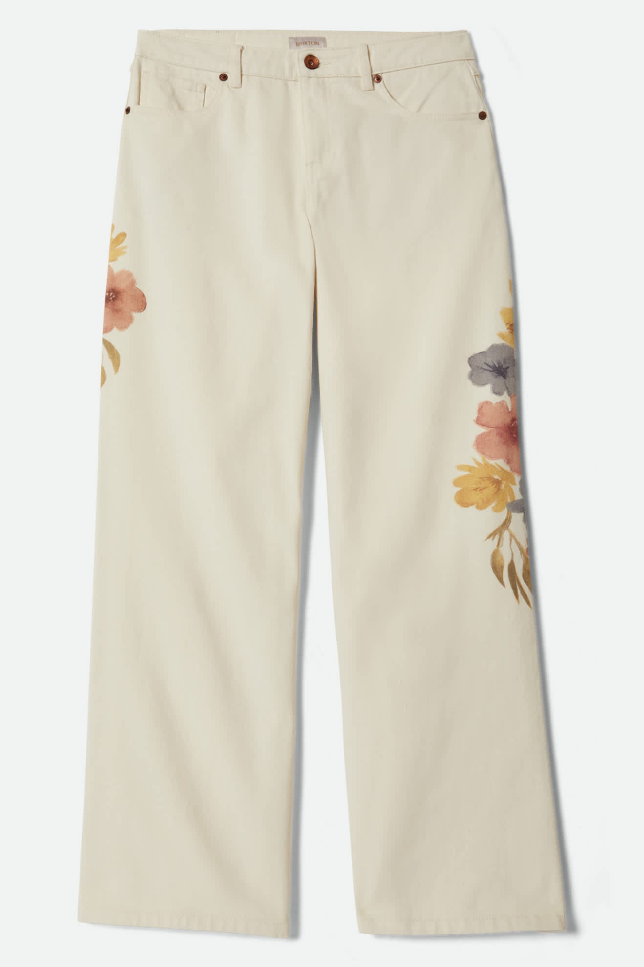 Women's The Chloe 5-Pocket Pant in the color Off White Floral Burst - Front Product View