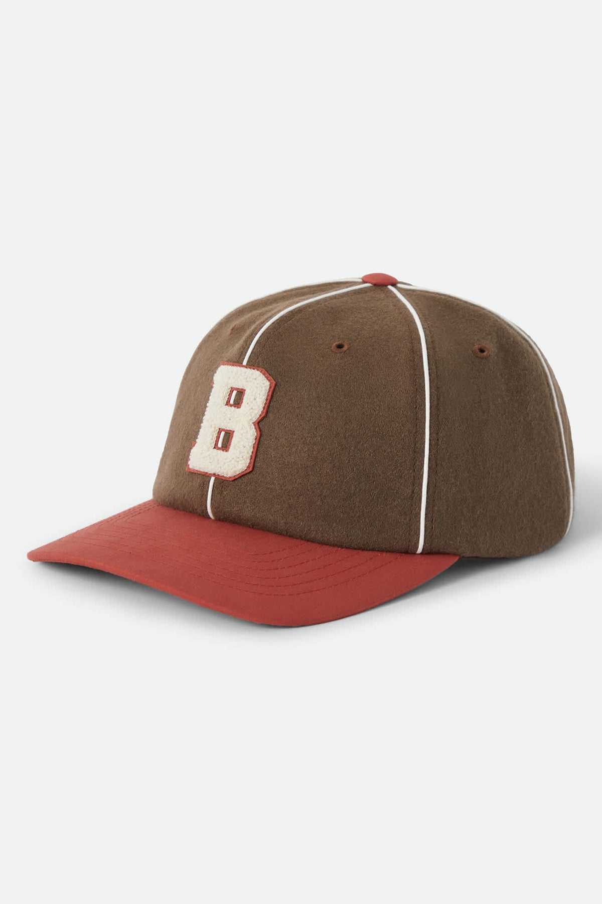 Unisex Big B Adjustable Hat in the color Walnut Brown/Red Earth - Front Product Laydown Image