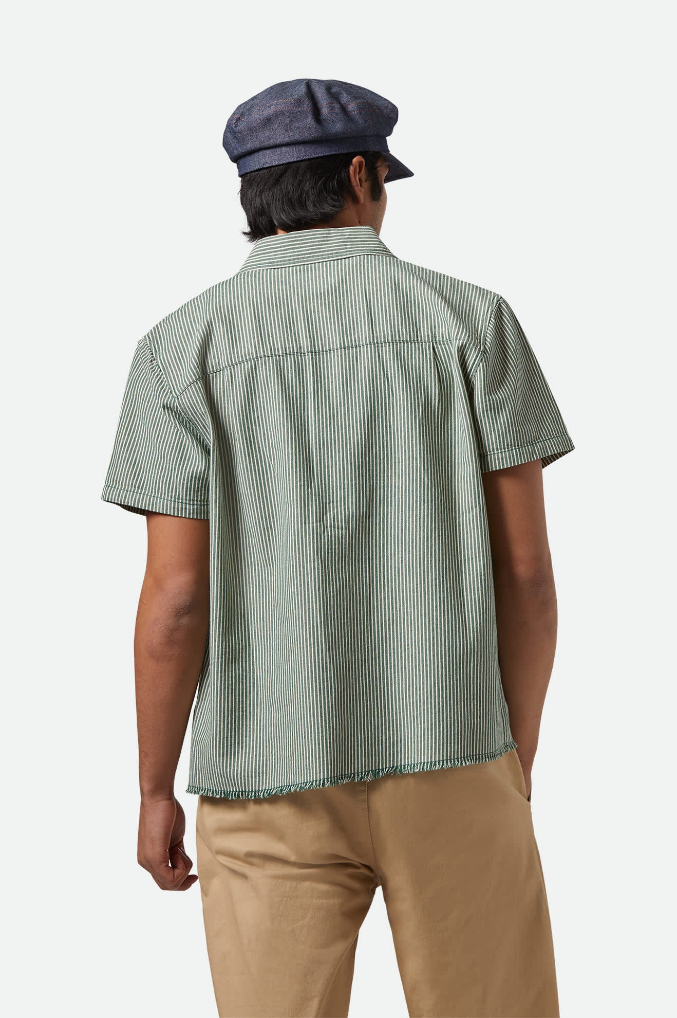 Unisex Assembly Fiddler Fisherman Cap in the color Indigo - Men's Back View