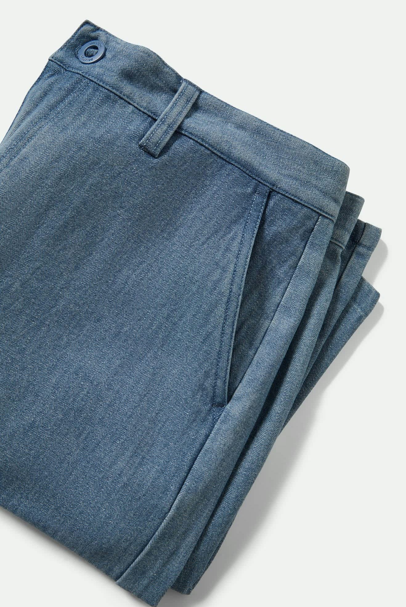 Men's Choice Chino Baggy Short in the color Light Wash Denim Herringbone - Additional Laydown image