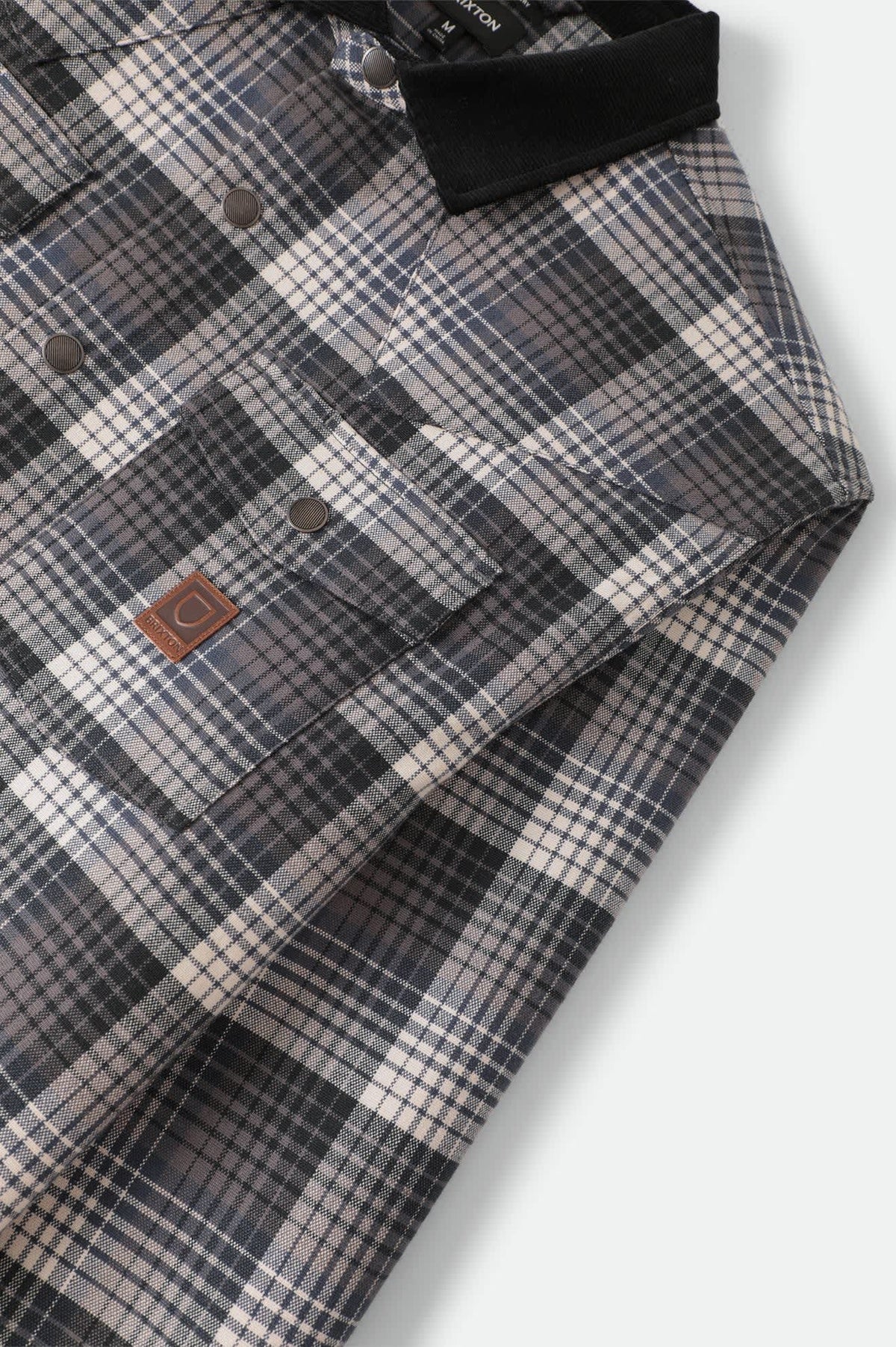 Men's Bowery Builders Ranch Performance Flannel in the color Black/Navy - Additional Laydown image