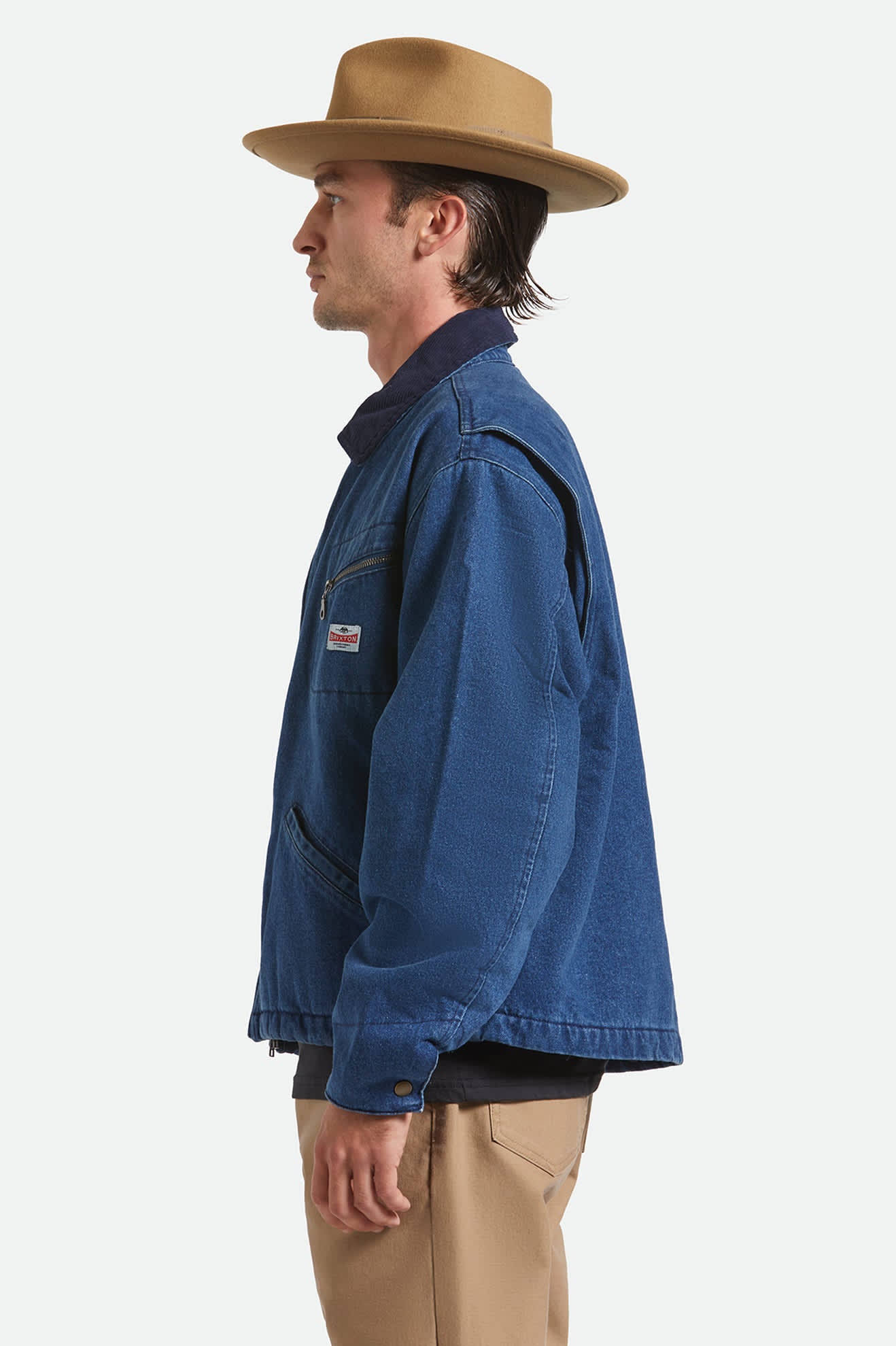 Unisex Swindle Convertabrim Fedora in the color Antique Bronze - Men's Side View