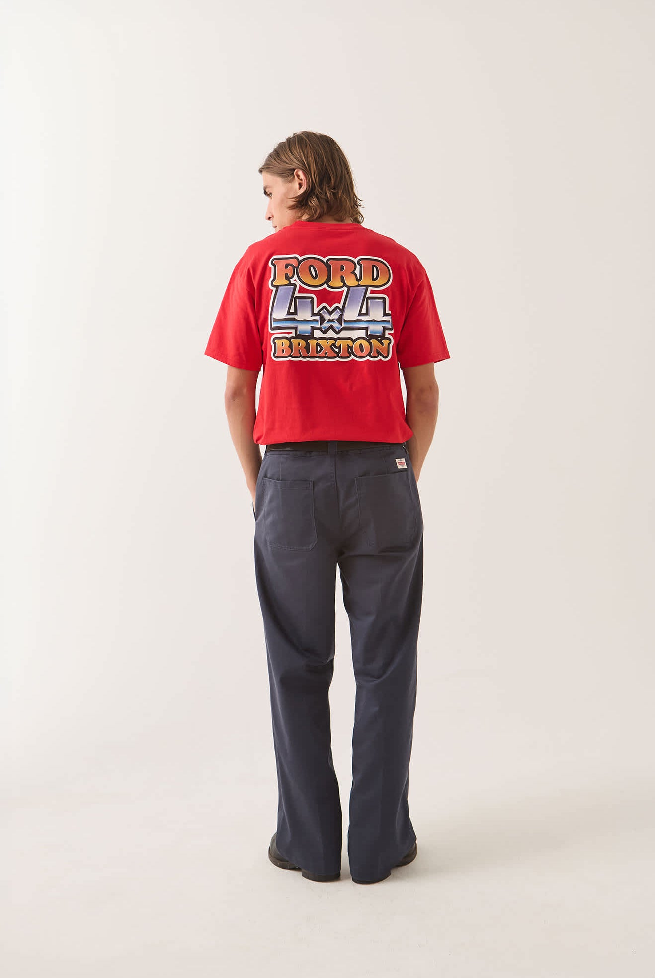 Men's Ford 4x4 Chrome T-Shirt in the color Rangoon Red - Men's Back View