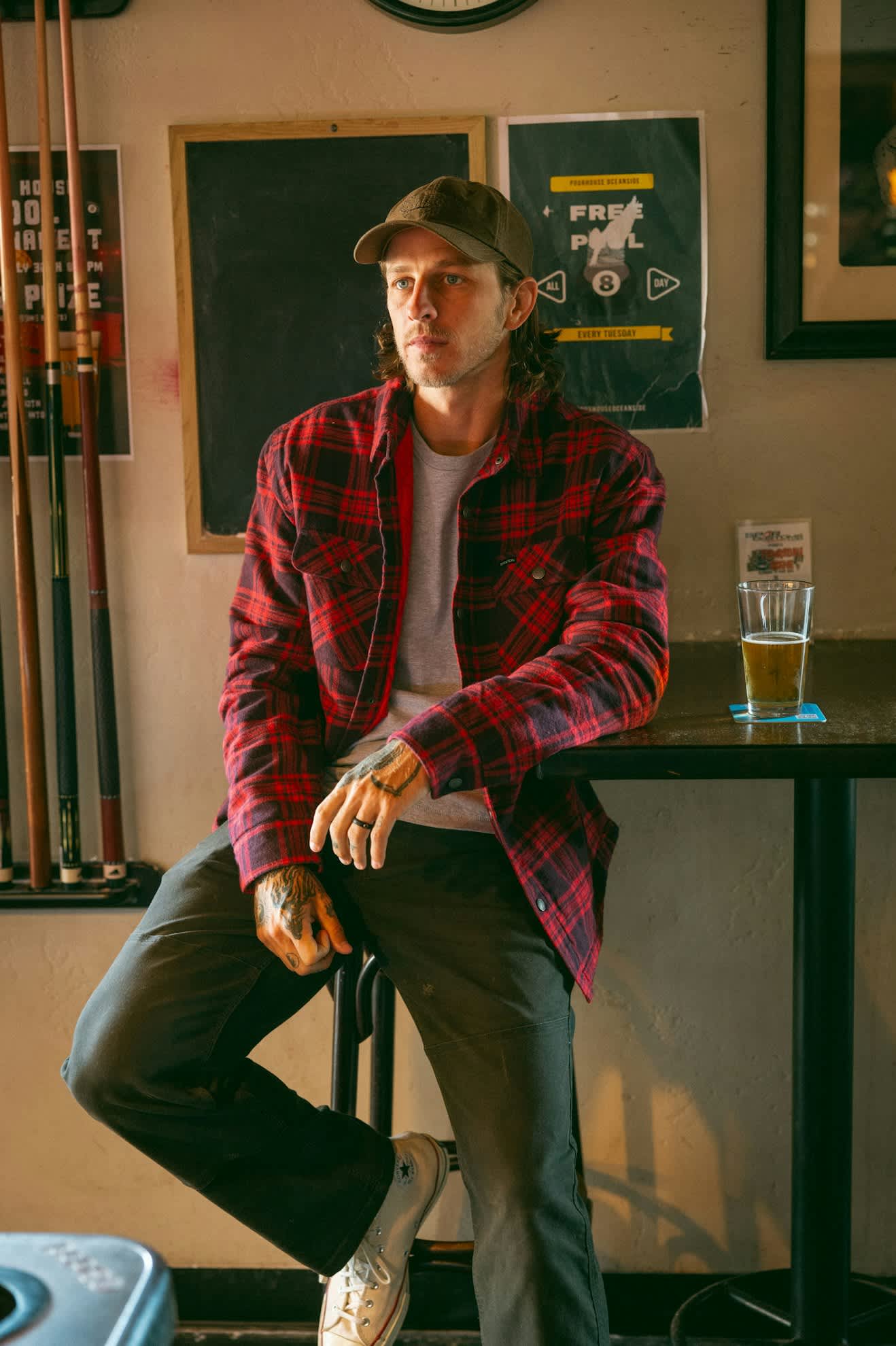 Men's Bowery Quilted L/S Flannel in the color Bright Red/Mahogany - Men's Lifestyle image