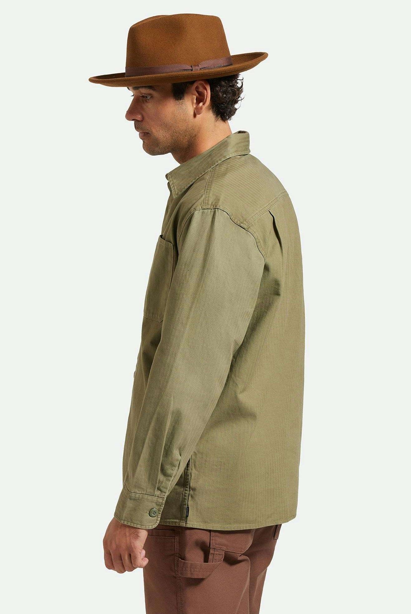 Brixton Unisex Dayton Convertabrim Rancher Hat - Coffee/Brown | Side fit