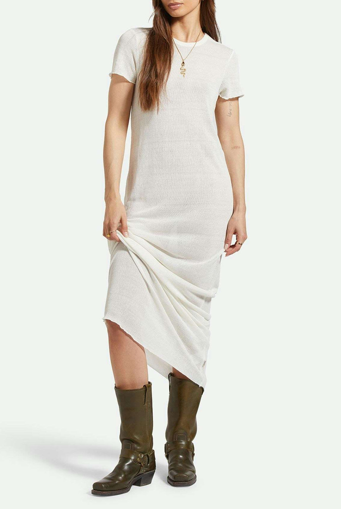 Women's Lifestyle 1 | Sheer Knit Dress - Off White
