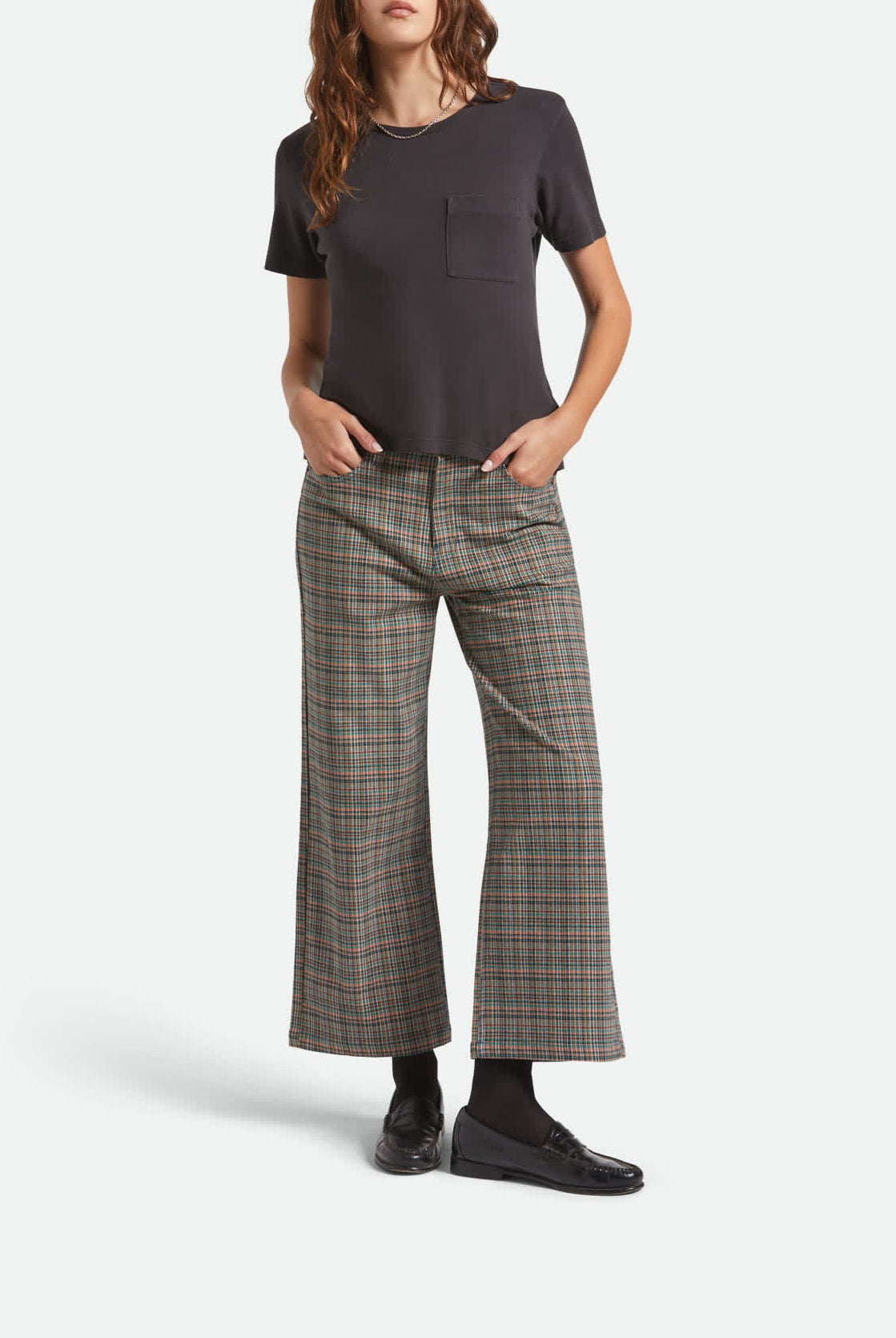 Women's Margo Cropped 5-Pocket Pant in the color Multi Stripe/Plaid - Additional Fit image