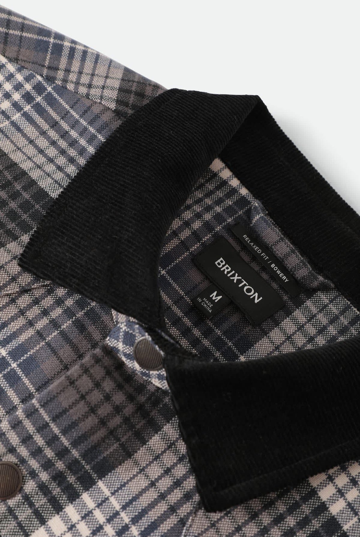 Men's Bowery Builders Ranch Performance Flannel in the color Black/Navy - Additional Laydown image