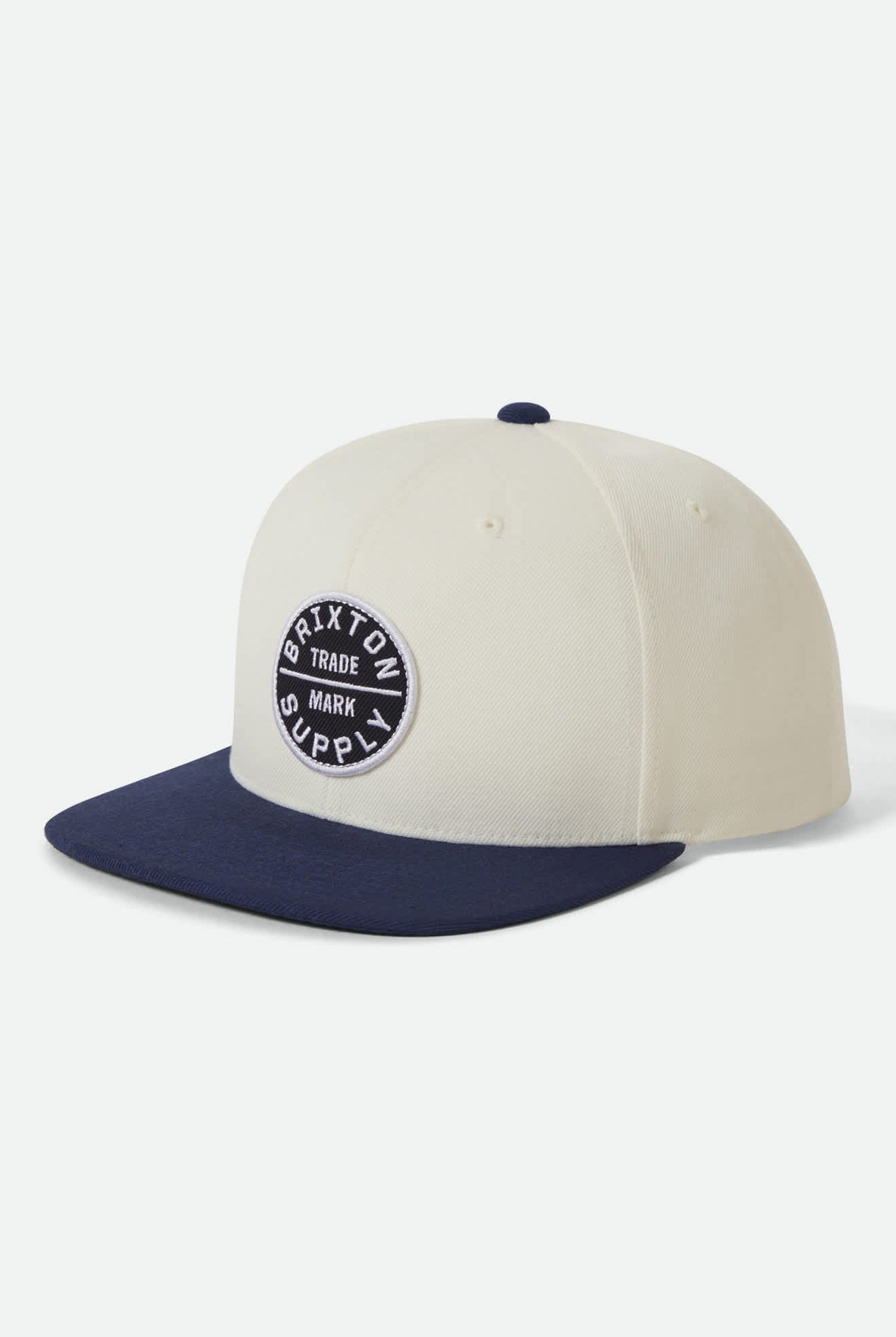 Unisex Oath III Snapback in the color Off White/Midnight Blue - Front Product View