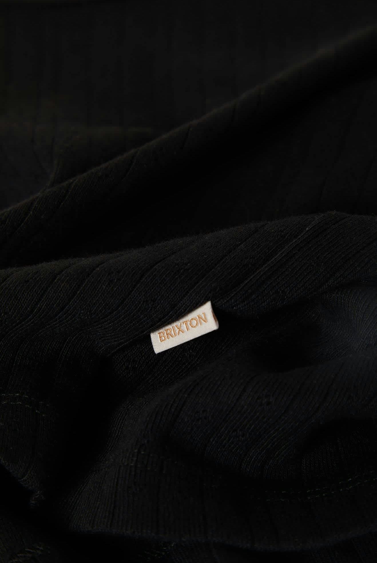 Women's Pointelle Slim Fit Tank in the color Black - Additional Laydown image