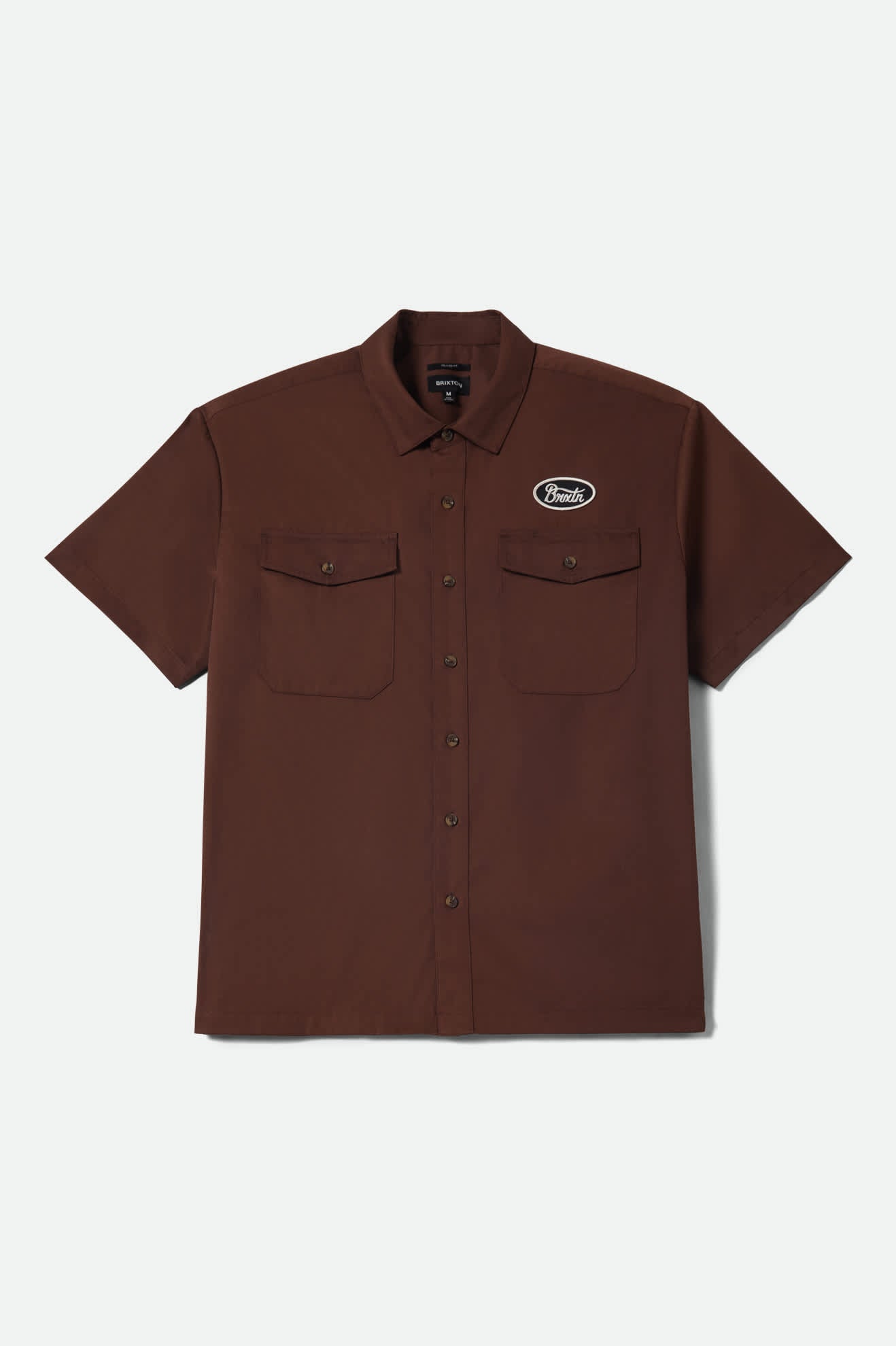 Men's Builders Olson Short Sleeve Shirt in the color Chocolate - Front Product View