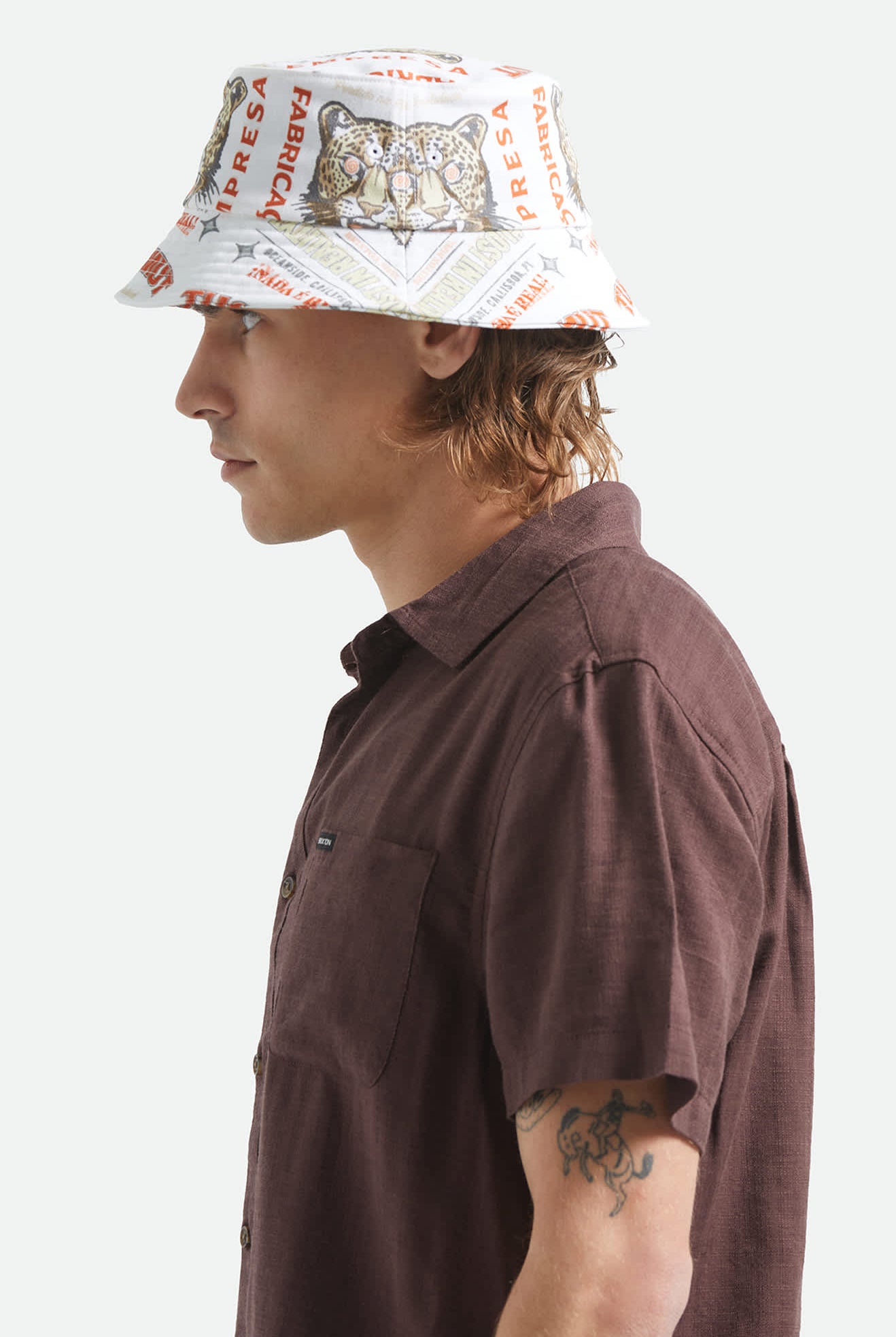 Unisex Getaway Packable Bucket Hat in the color Lost In Reality - Men's Side View