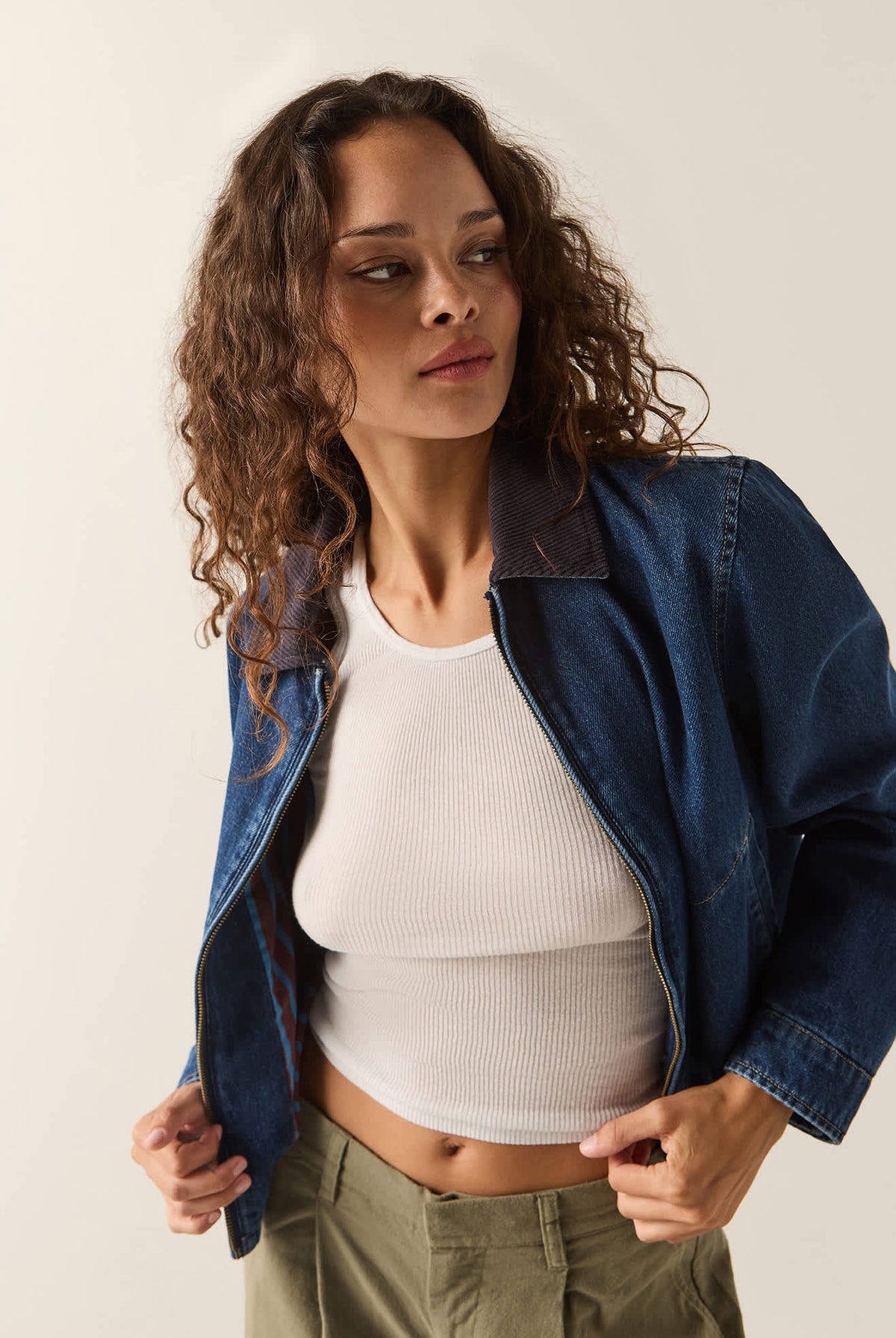 Women's Mechanics Women's Garage Lined Jacket in the color Dark Denim - Additional Fit image