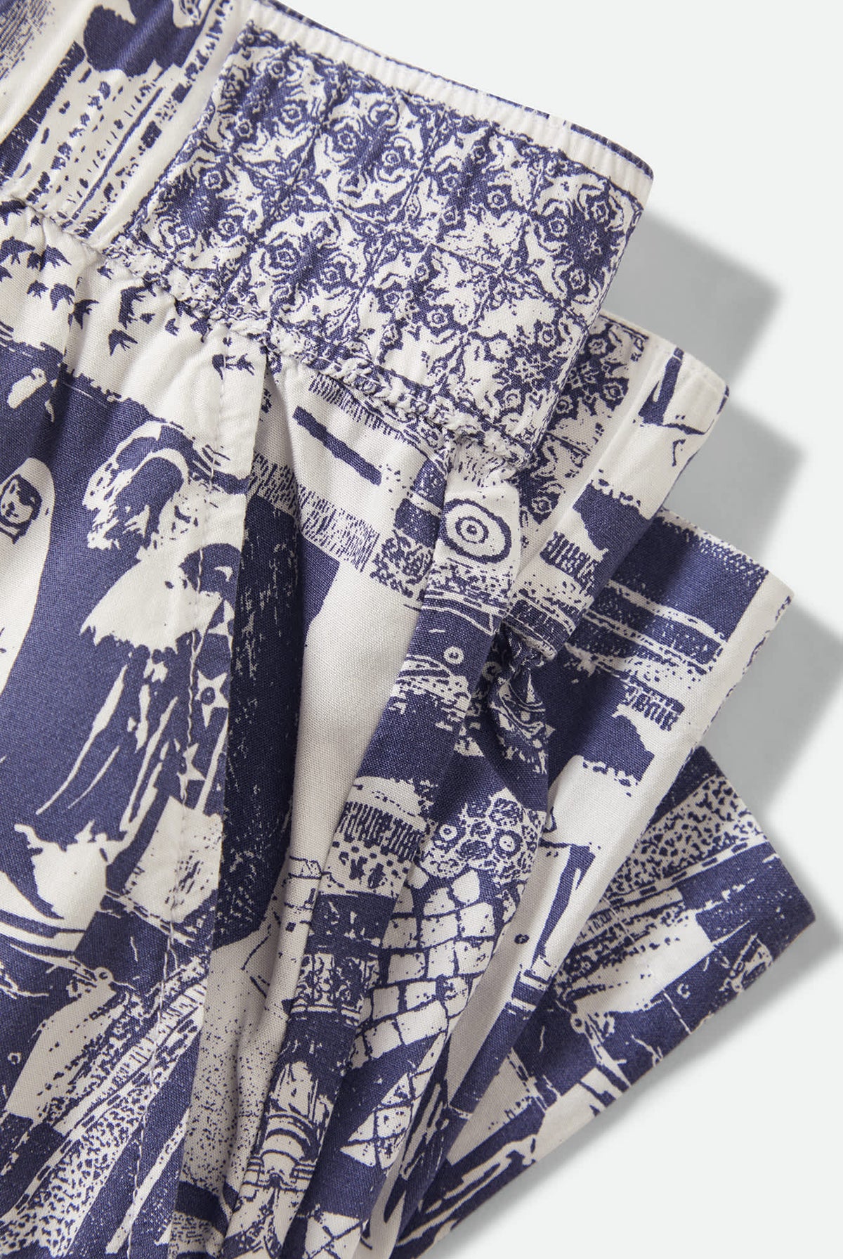 Women's Post Playa E-Waist Short in the color Navy/White Collage - Additional Laydown image