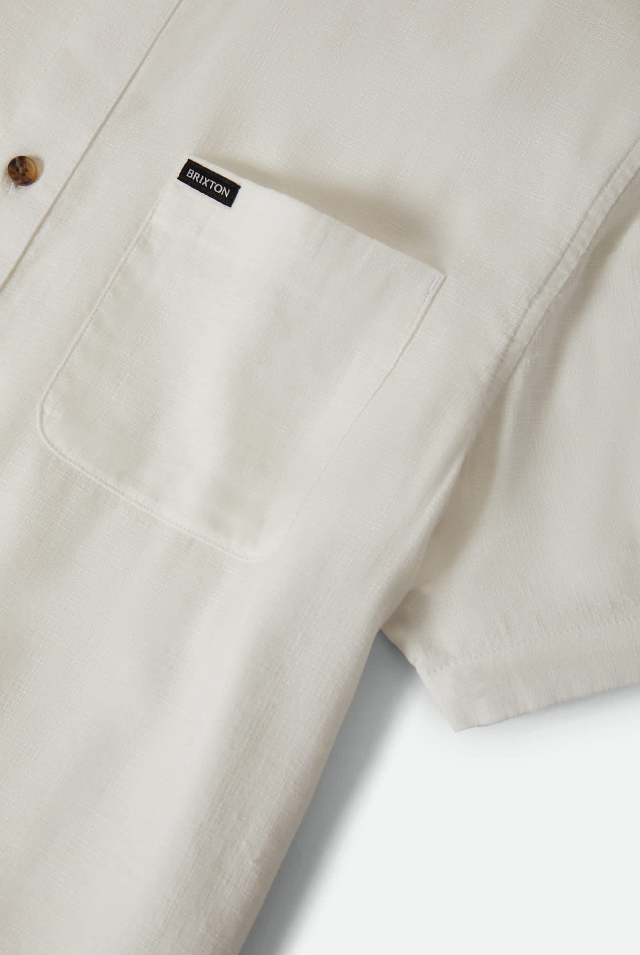Men's Charter Slub Short Sleeve Shirt in the color Off White - Additional Laydown image