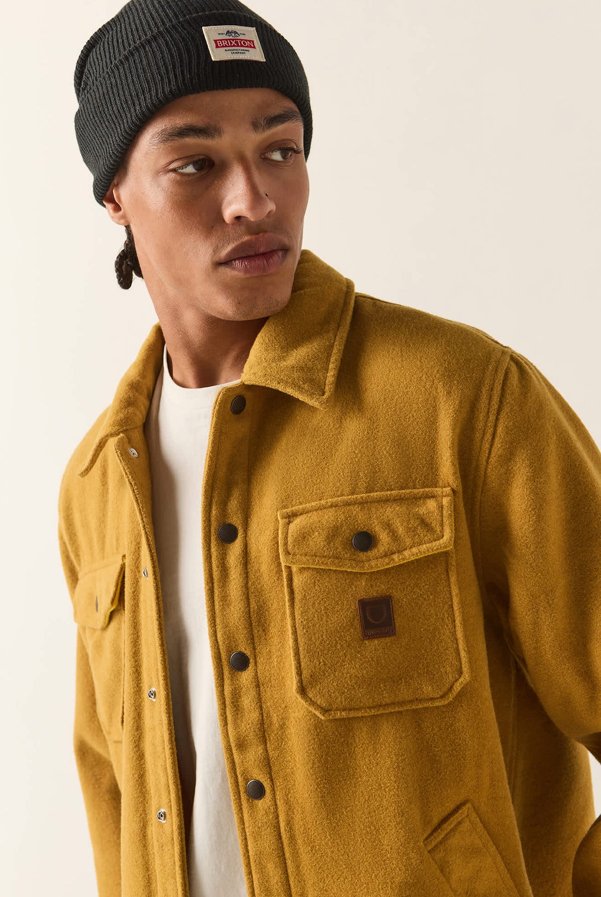 Men's Textured Durham Jacket in the color Dusted Ochre - Men's Side View