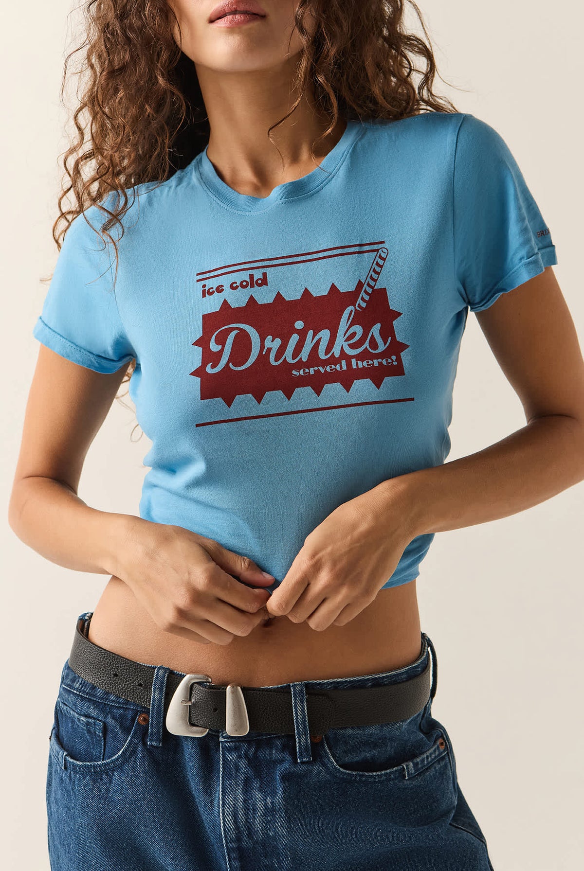 Women's Ice Cold Slim Crew T-Shirt in the color Electric Indigo - Additional Fit image