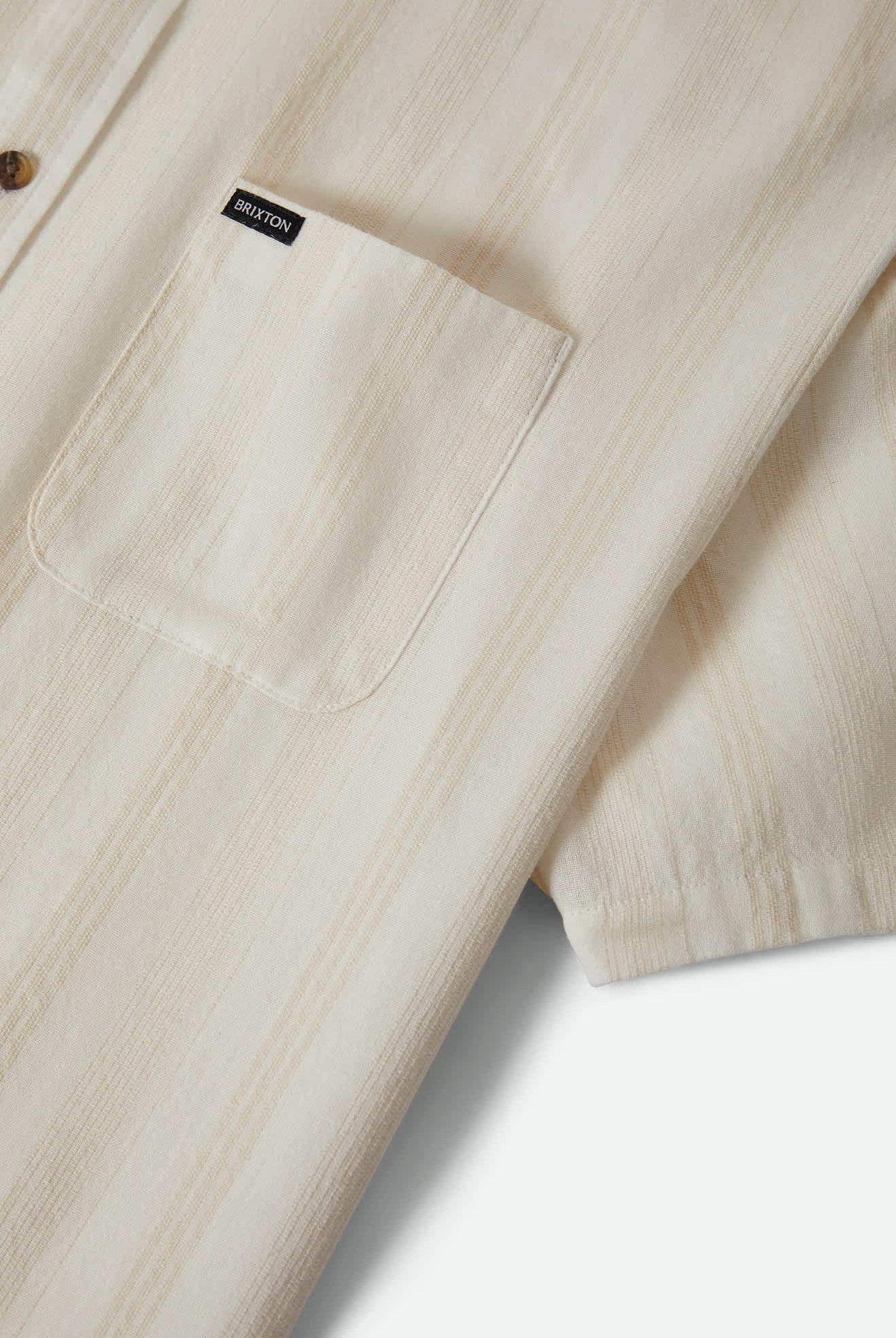 Men's Charter Stripped Dobby Short Sleeve Shirt in the color Off White - Additional Laydown image