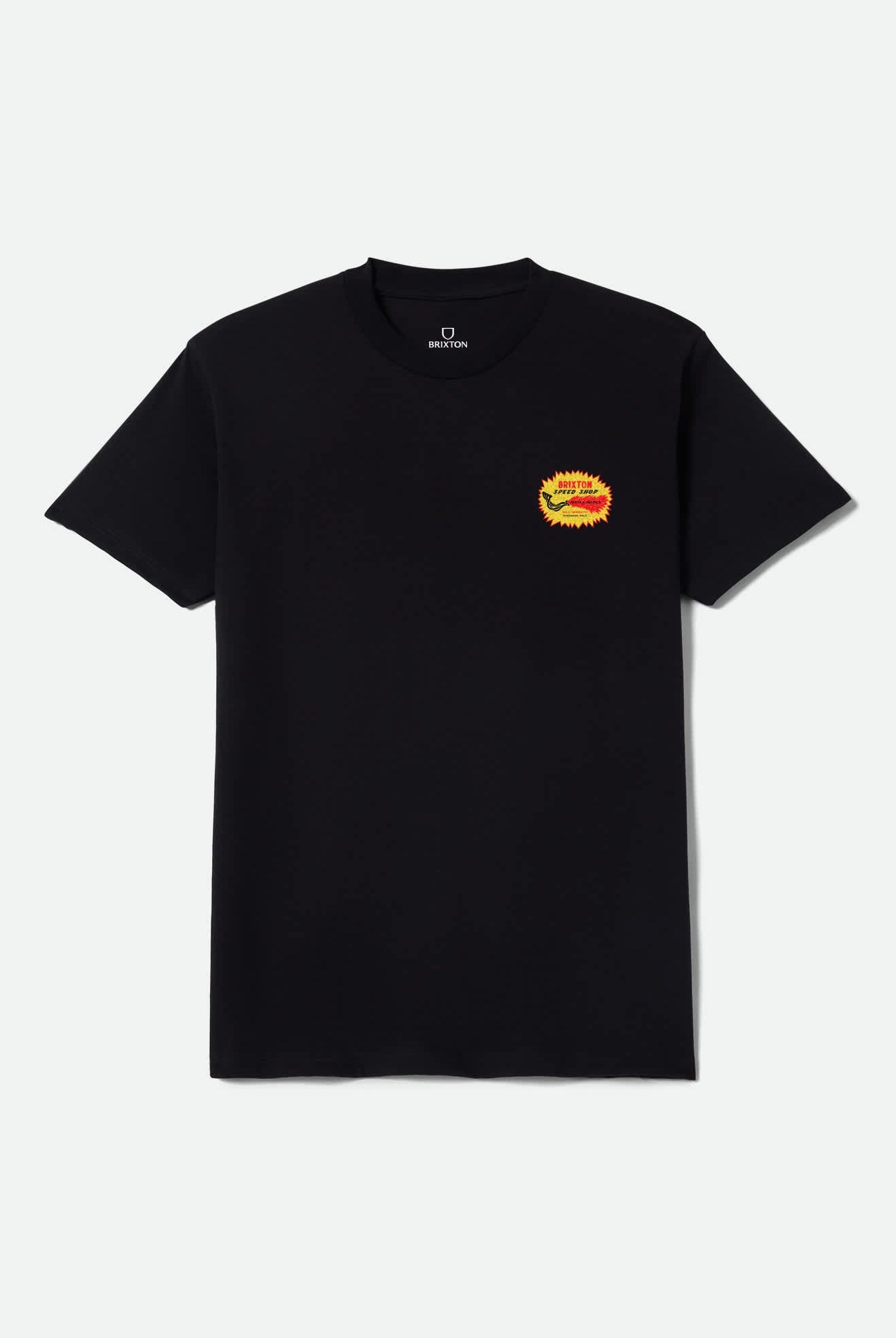 Men's Mavis Short Sleeve Shirt in the color Black Worn Wash - Front Product View