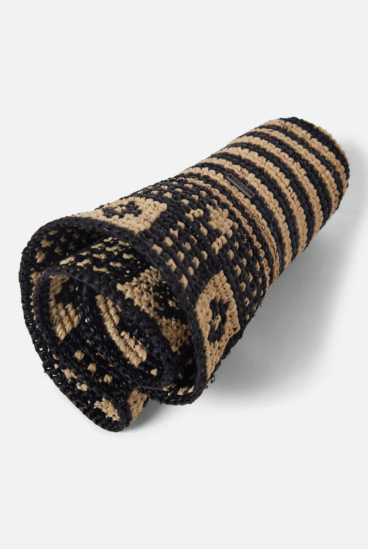 Women's Redding Packable Straw Bucket Hat in the color Black/Natural - Additional Laydown image