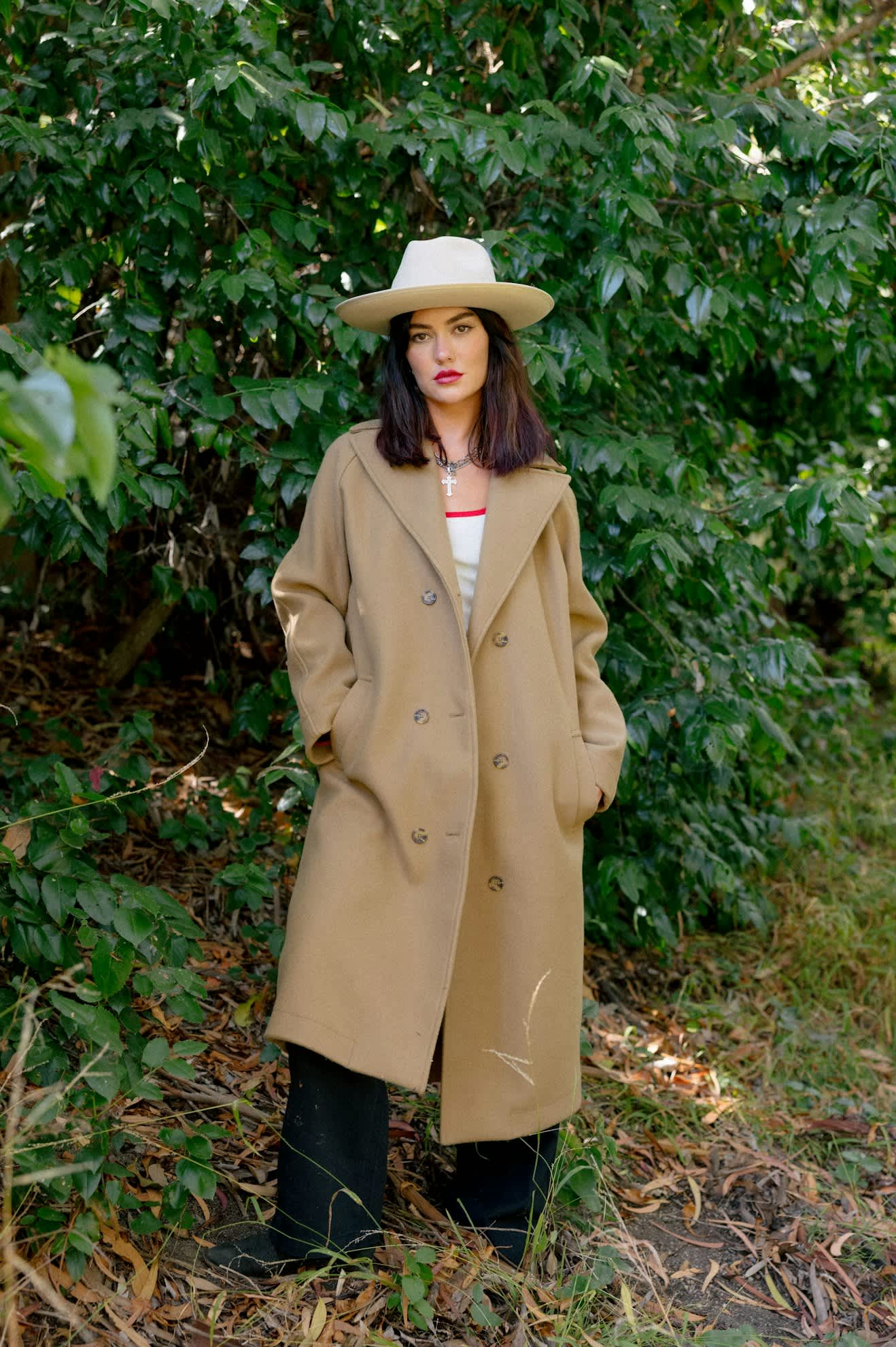 Women's Lennox Stretch Felted Coat in the color Khaki - Men's Lifestyle image