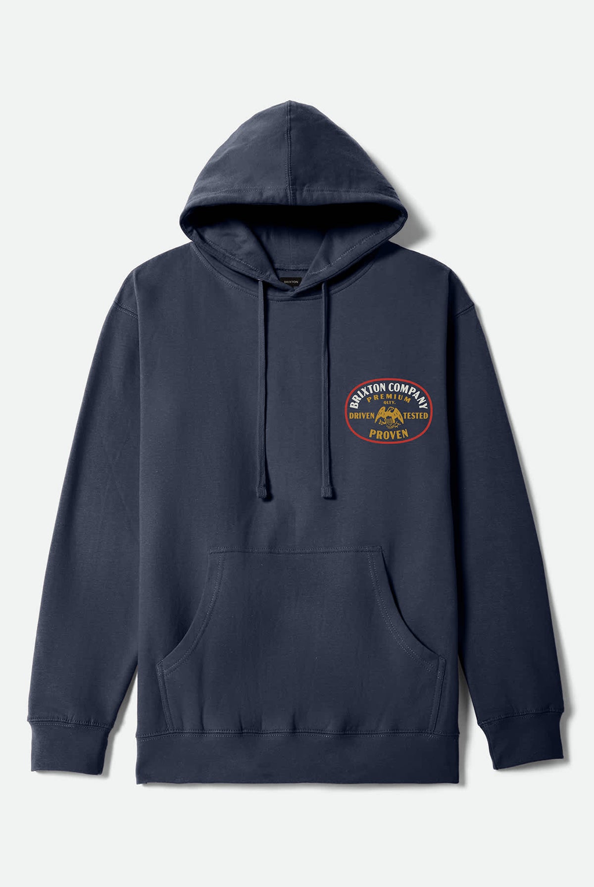 Men's Windmar Hoodie in the color Washed Navy - Front Product Laydown Image