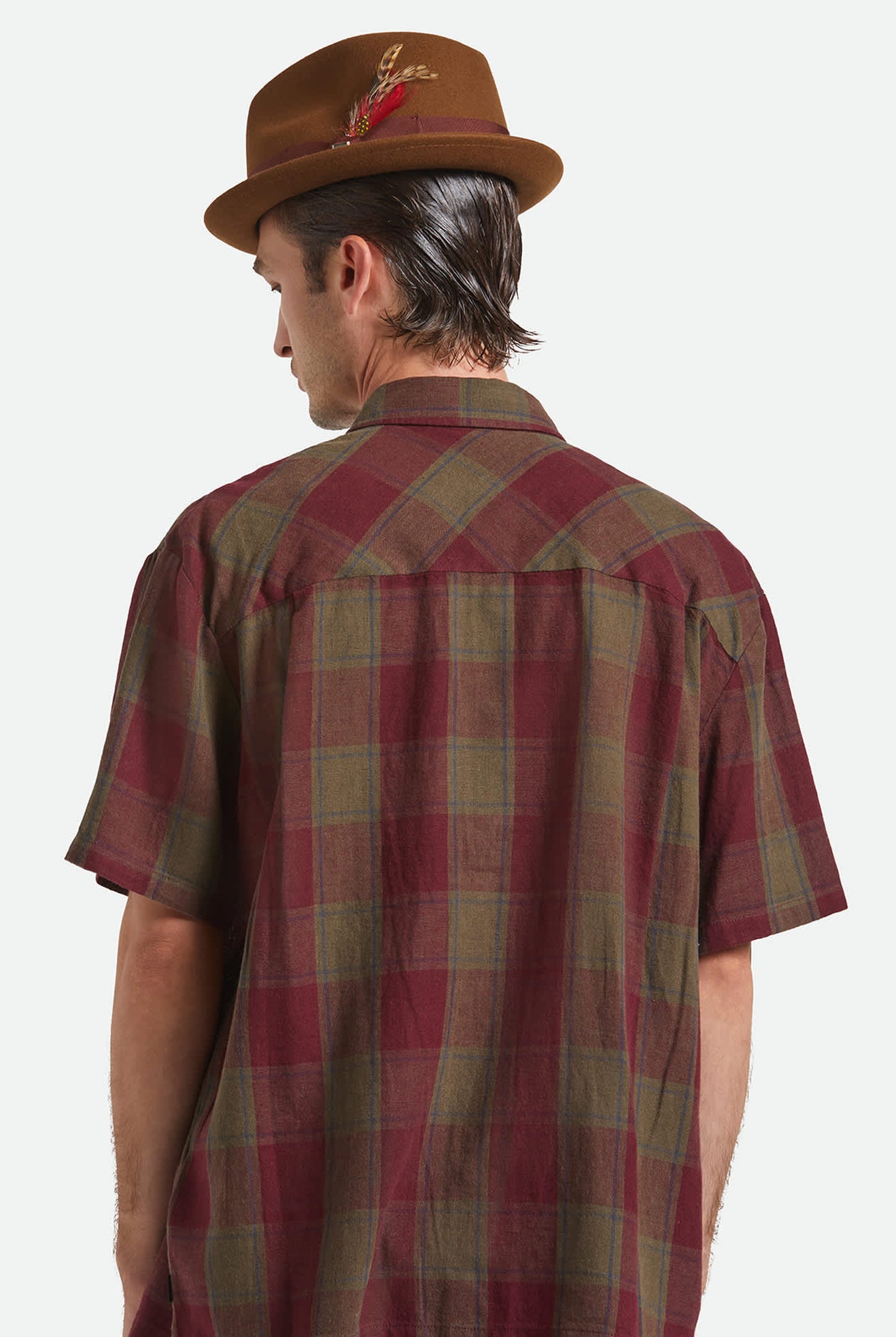 Unisex Gain Fedora in the color Coffee/Chestnut - Men's Back View