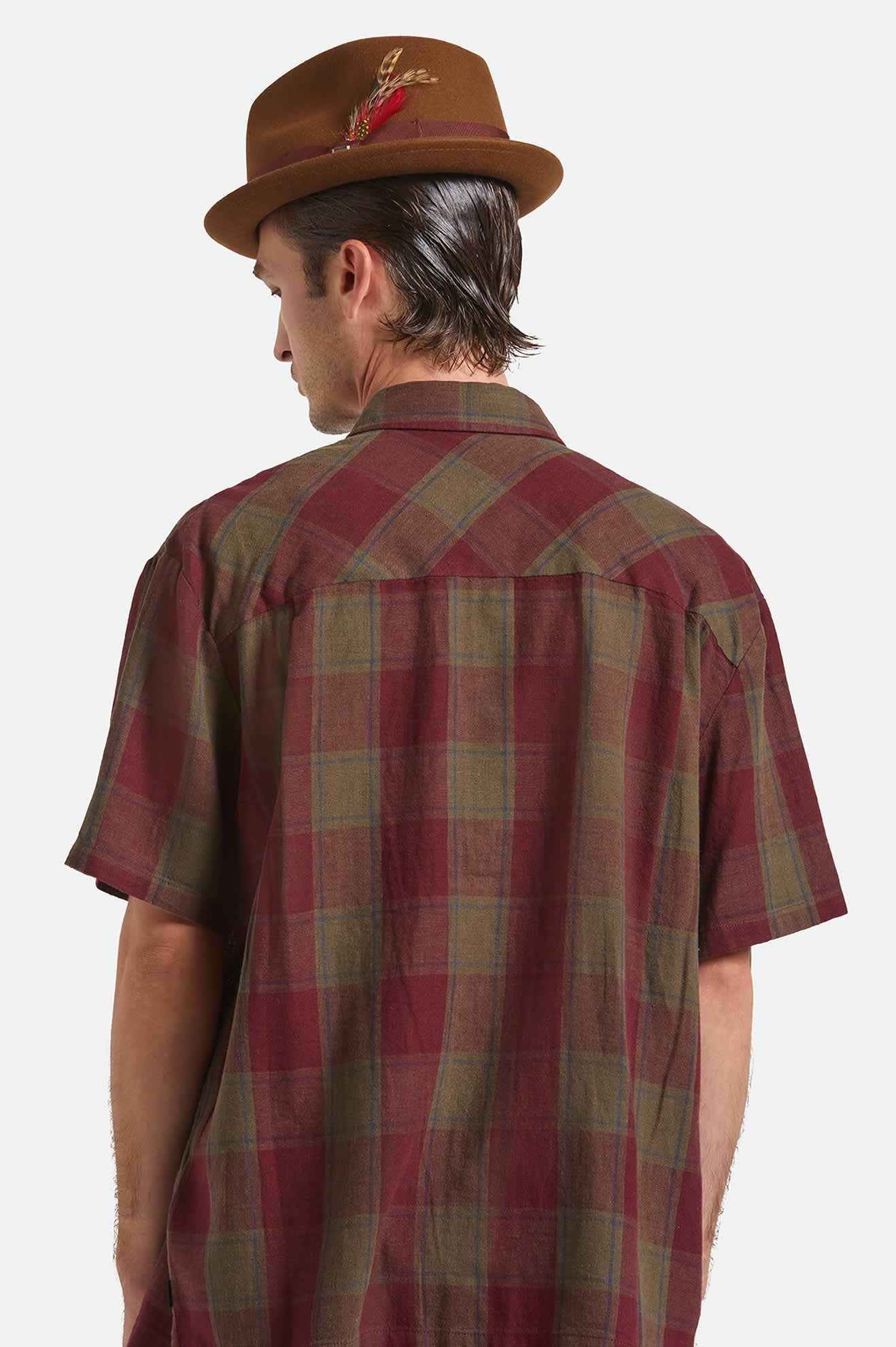 Unisex Gain Fedora in the color Coffee/Chestnut - Men's Back View