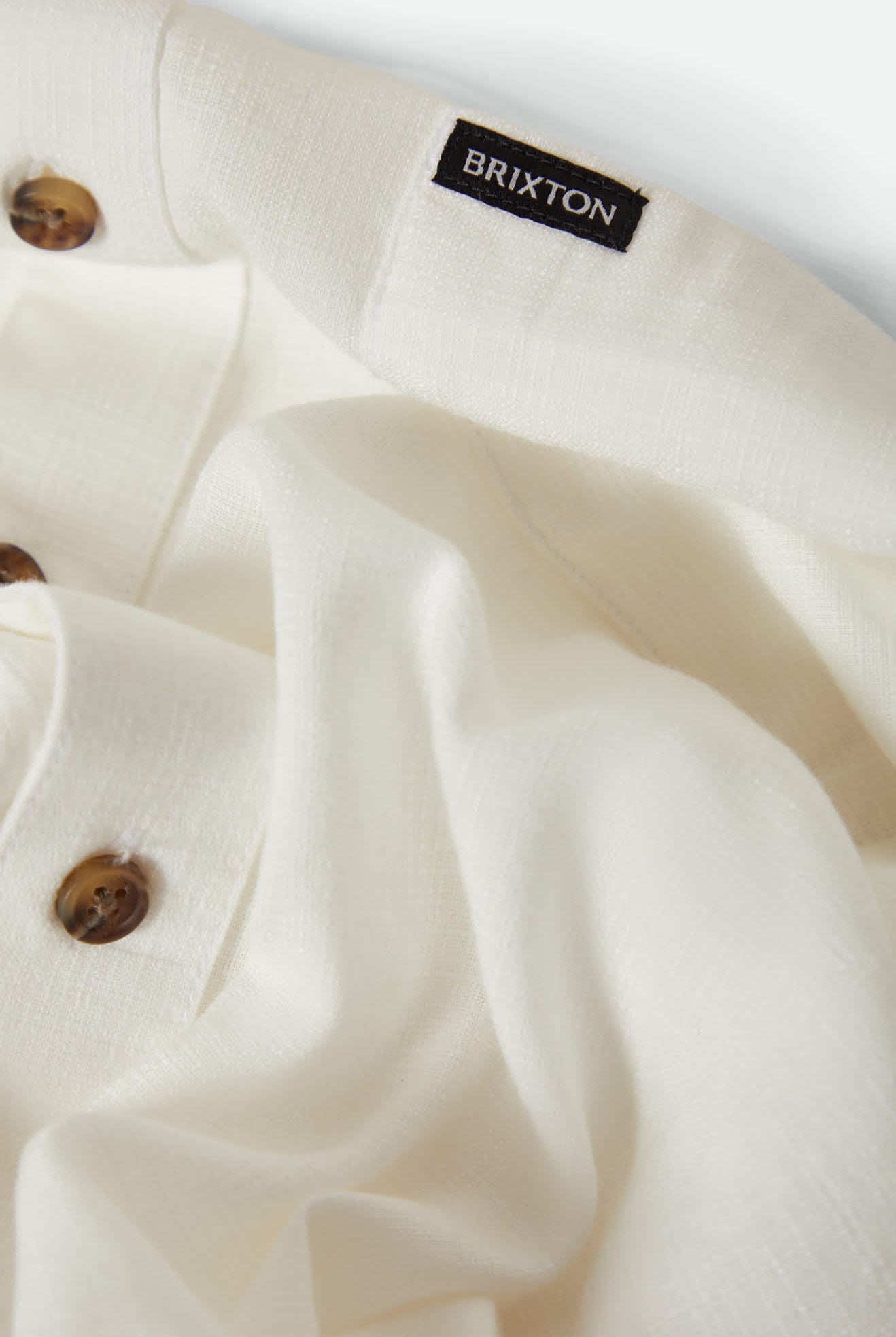 Men's Charter Slub Short Sleeve Shirt in the color Off White - Additional Laydown image