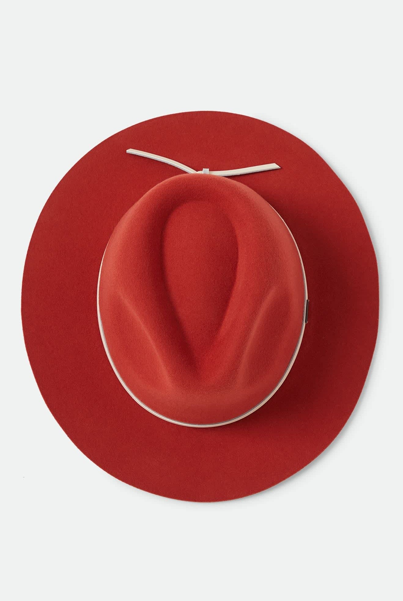 Unisex Wesley Fedora in the color Red Earth/Wax Paper - Additional Laydown image