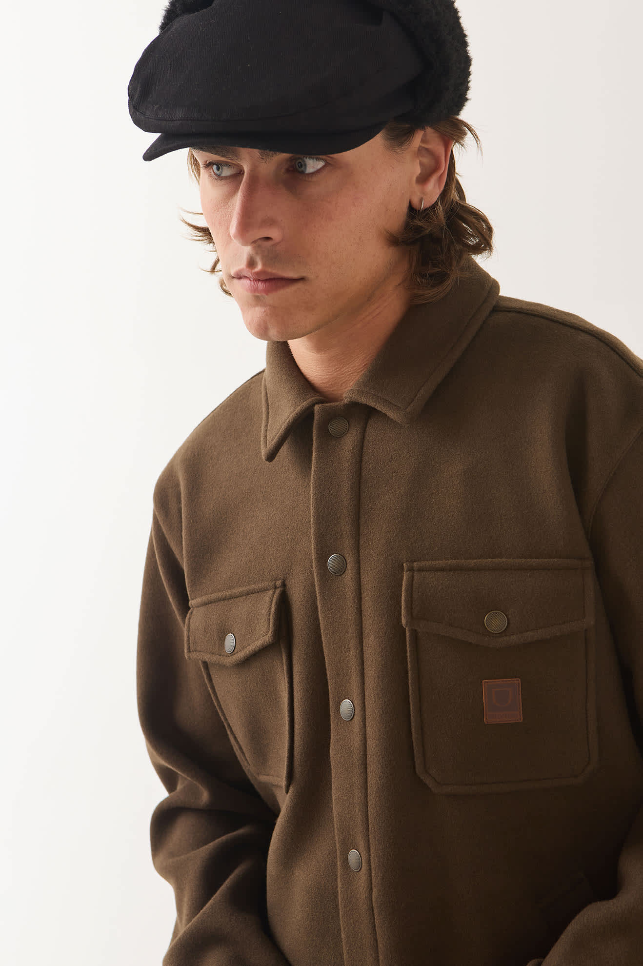 Men's Durham Felted Stretch Jacket in the color Walnut Brown - Additional Fit image