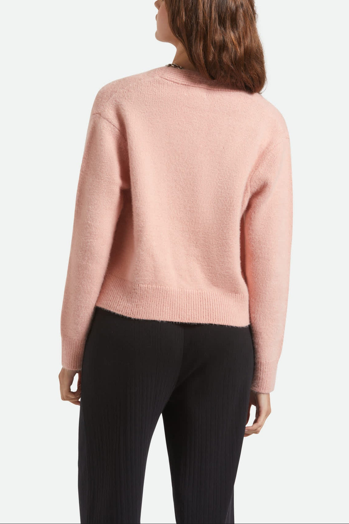 Women's Town Cardigan in the color Mellow Rose - Women's Back View