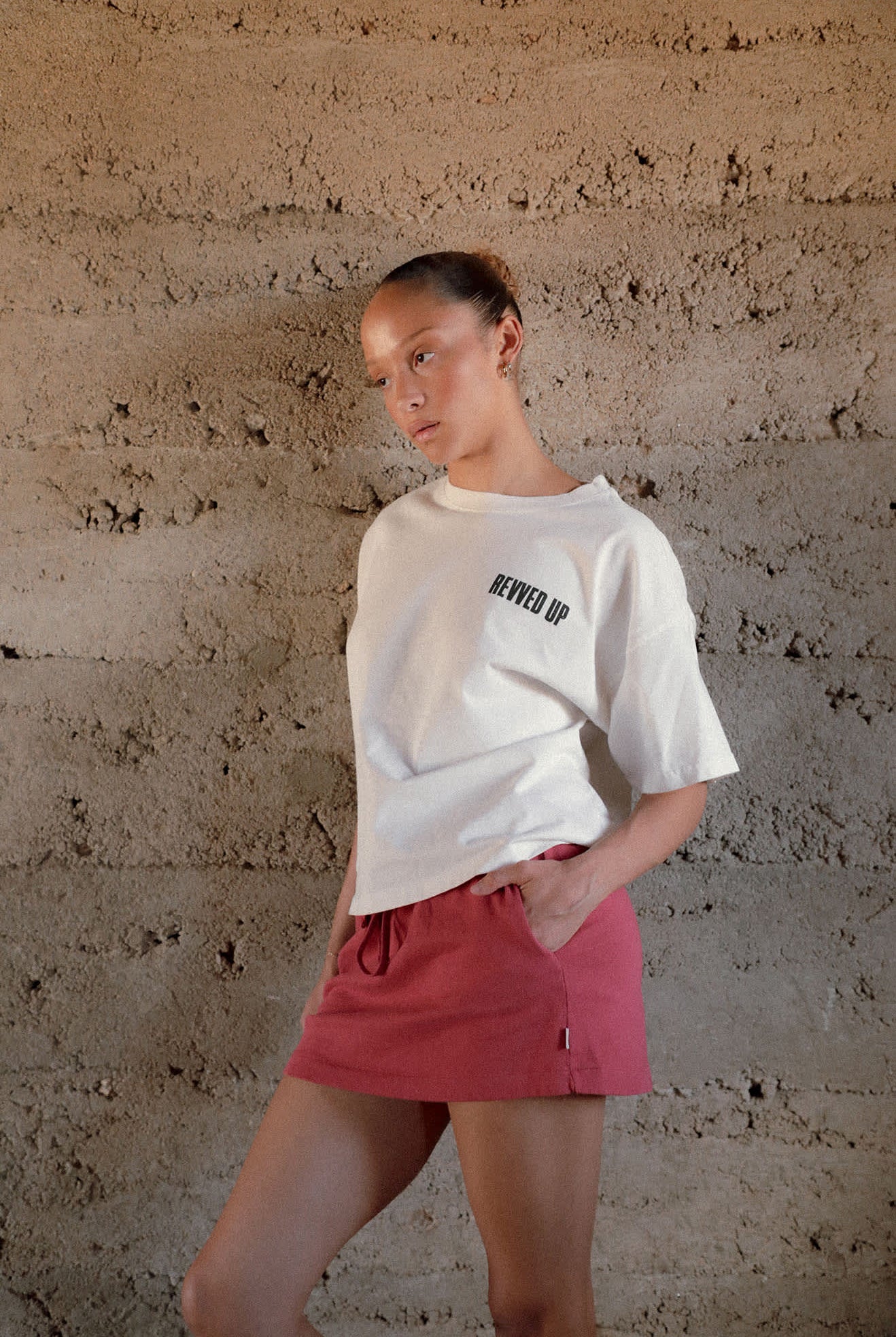 Women's Revved Up Boxy Crew T-Shirt in the color Off White - Women's Lifestyle 1