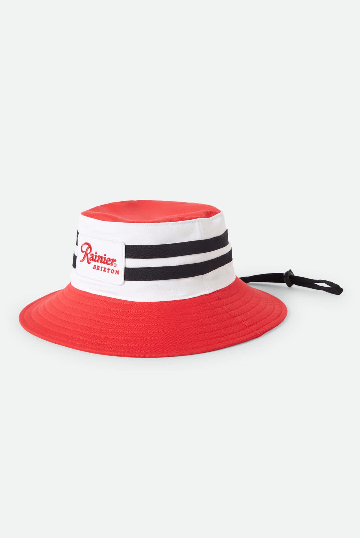 Unisex Rainier X Brixton Boonie in the color Natural/Red - Front Product Laydown Image
