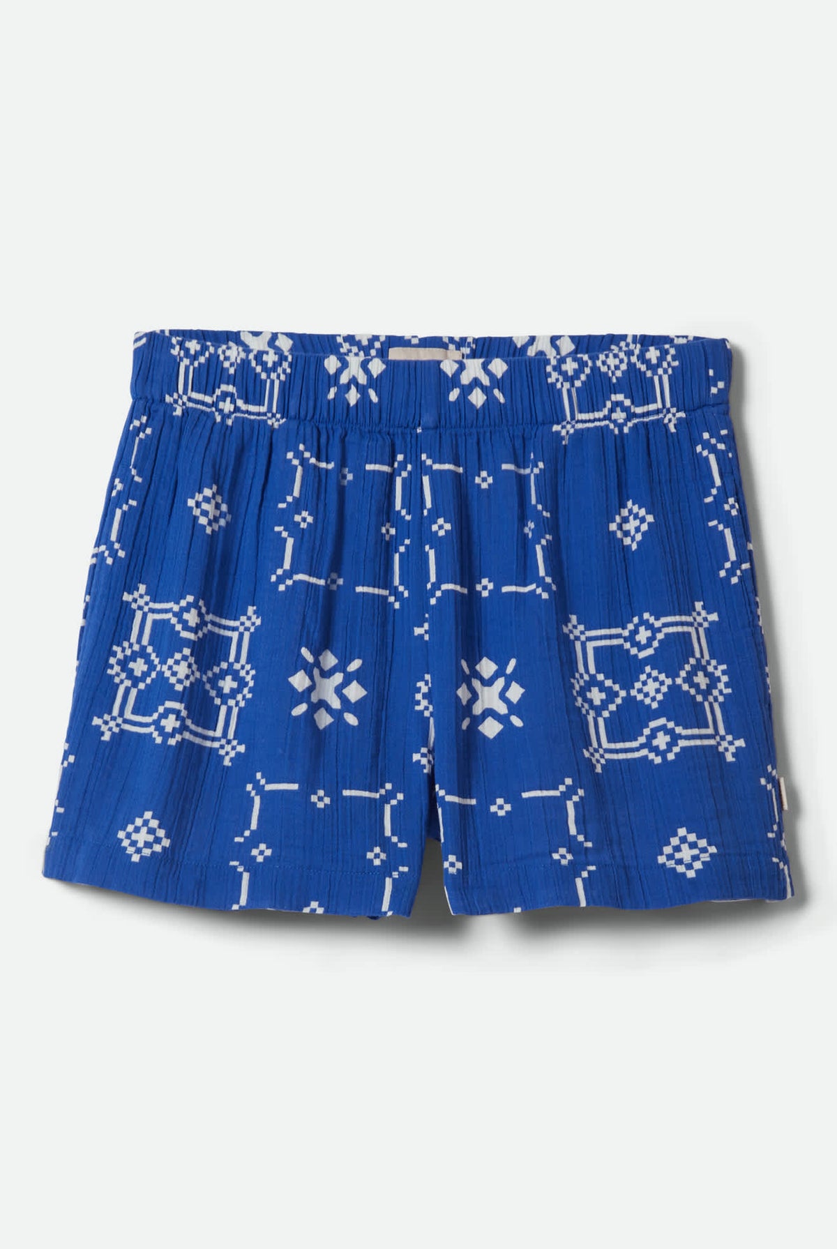 Women's Tile Short in the color Sunrise Blue Tile Print - Front Product View