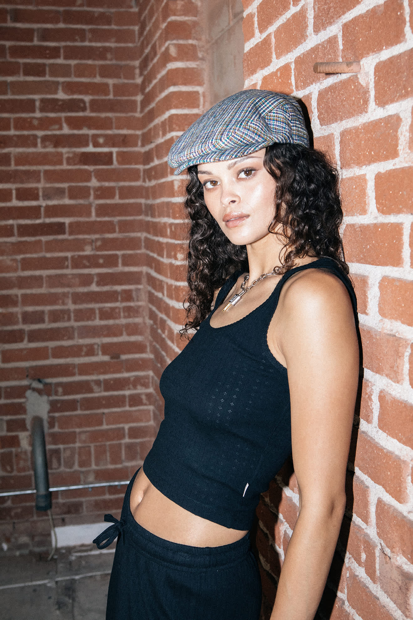 Women's Pointelle Slim Fit Tank in the color Black - Men's Lifestyle image