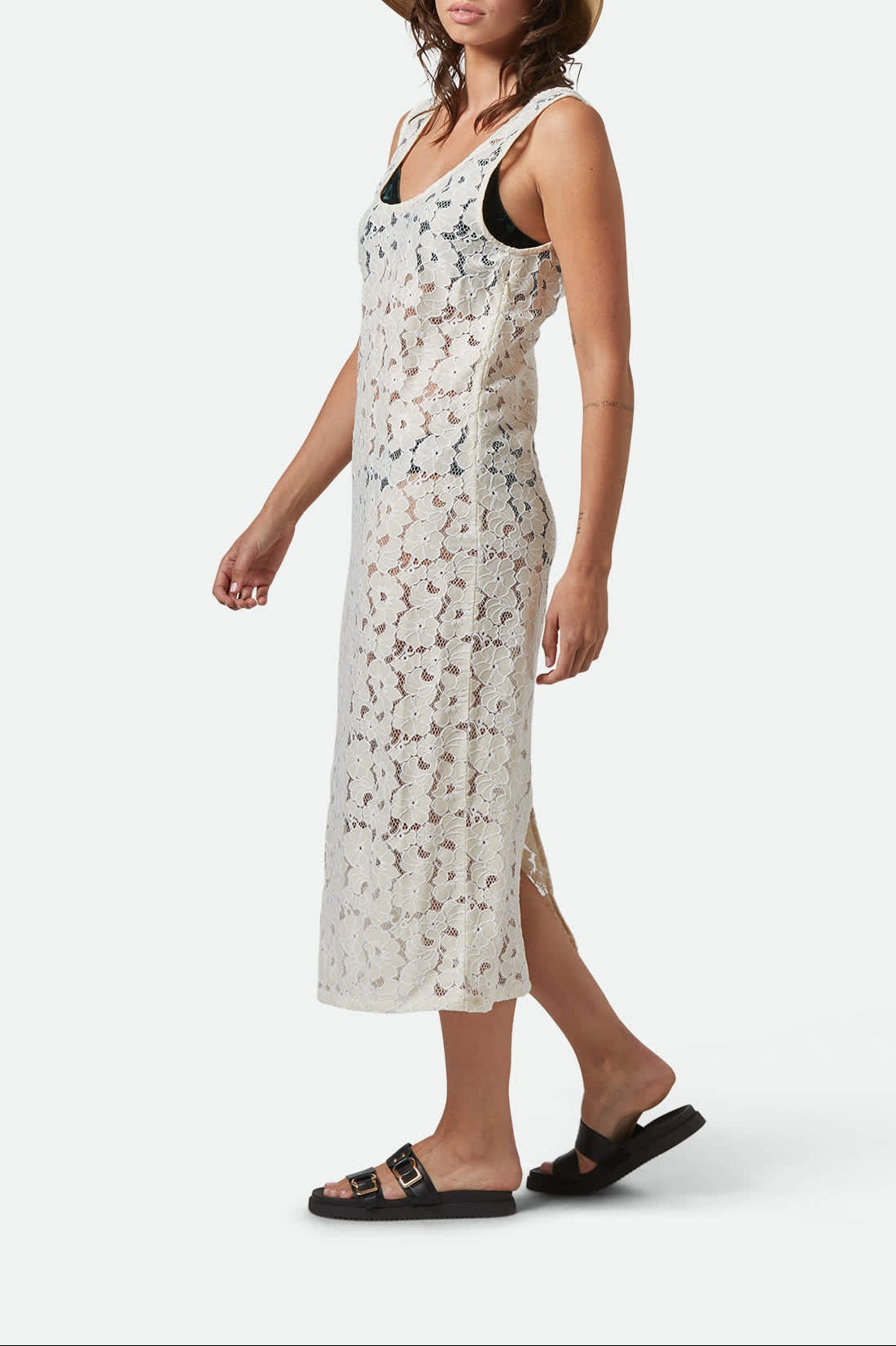 Women's Lace Cover Up Dress in the color Whitecap - Women's Side View