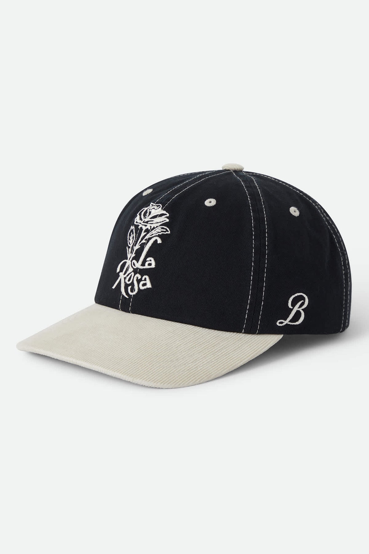 Women's La Rosa Adjustable Hat in the color Black/Whitecap Cord - Front Product Laydown Image
