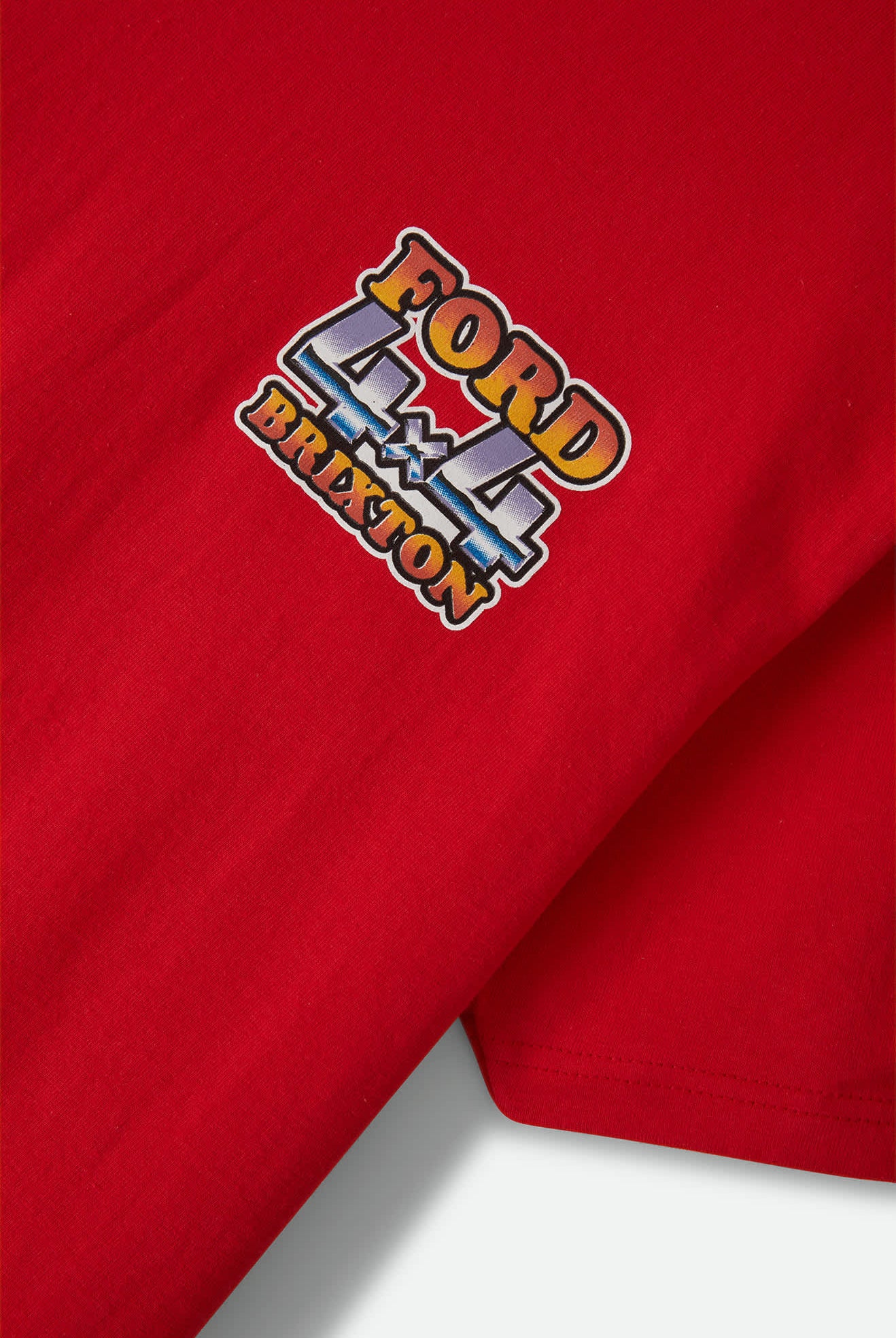 Men's Ford 4x4 Chrome T-Shirt in the color Rangoon Red - Additional Laydown image