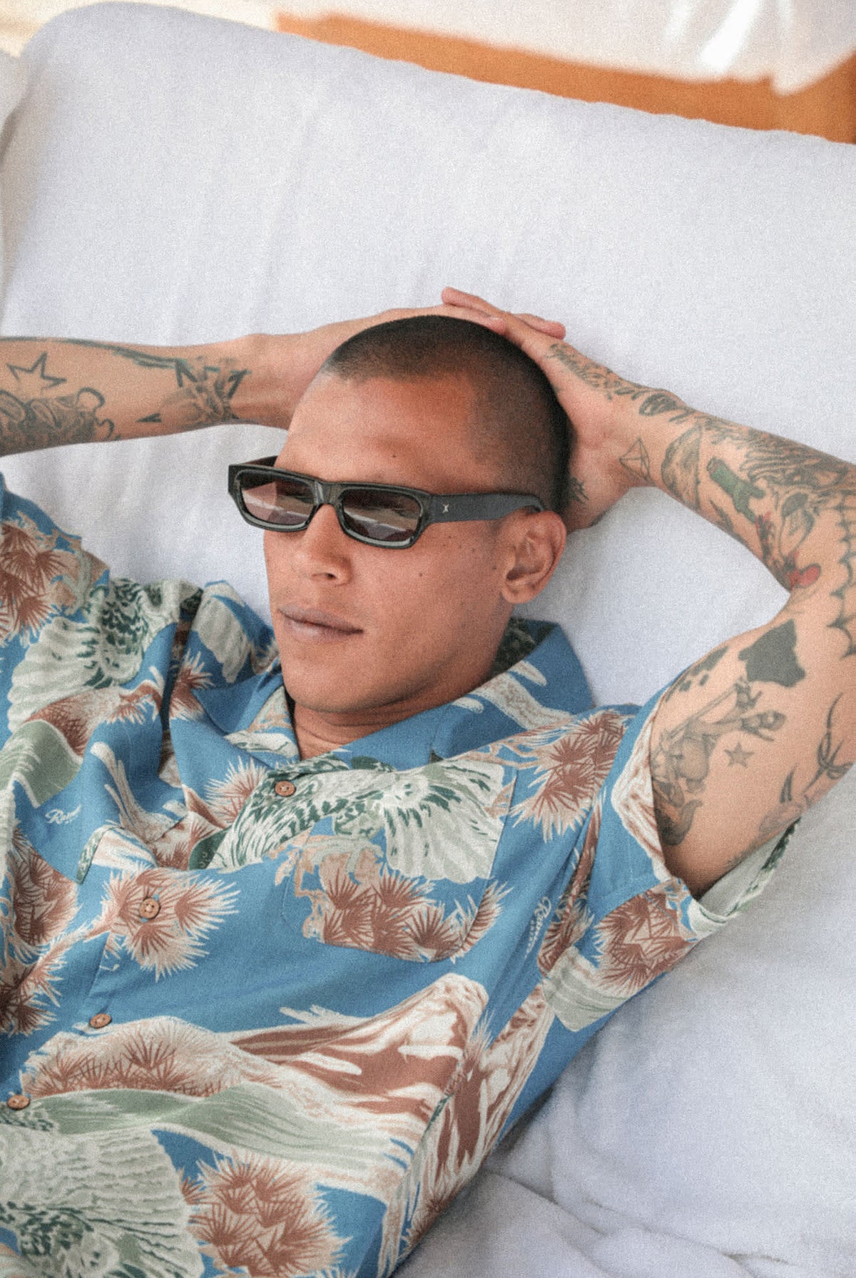 Men's Rainier X Brixton Short Sleeve Shirt in the color Blue Sky - Men's Lifestyle 2.0