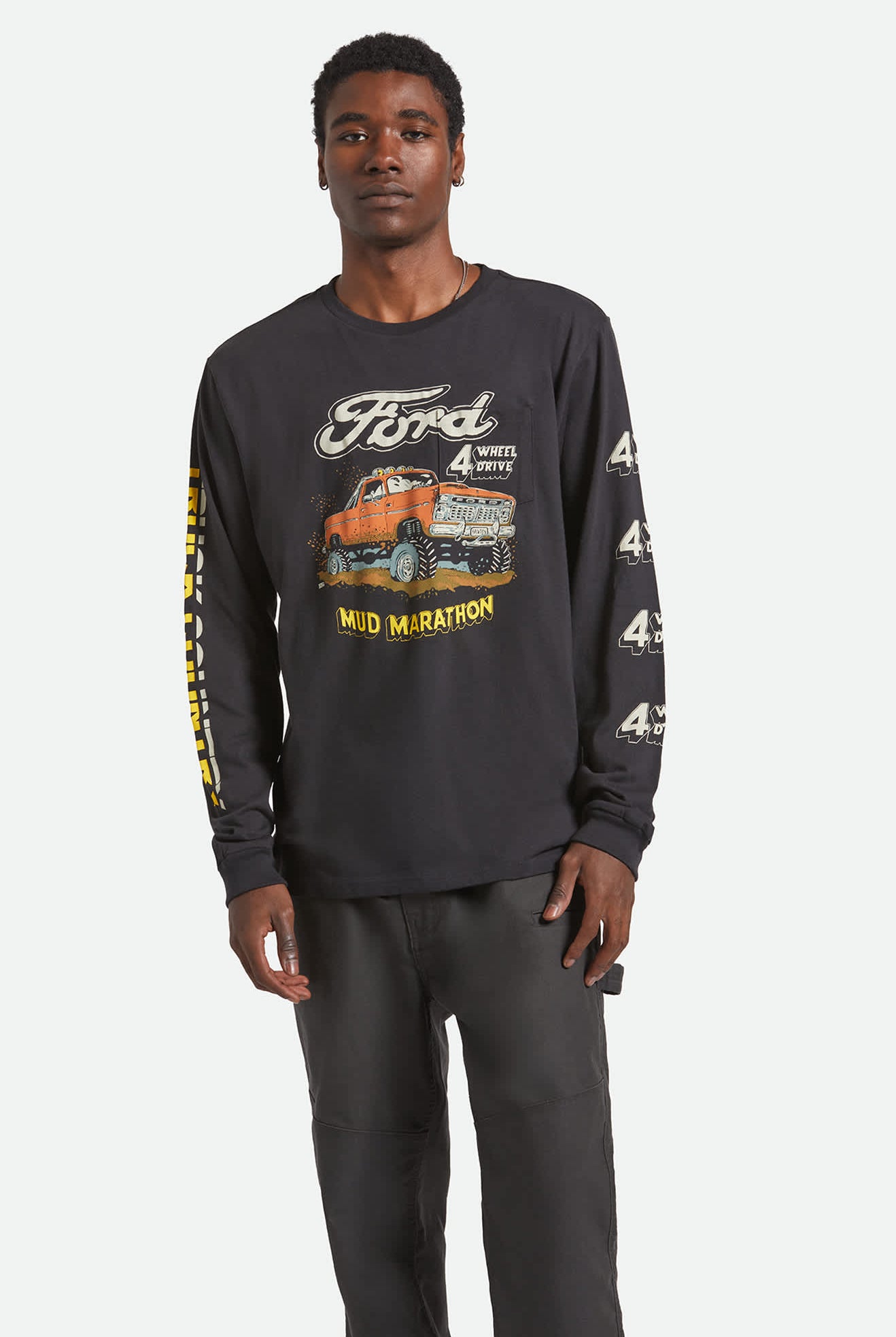 Men's Ford Mud Marathon L/S Standard T-Shirt in the color Burnt Rubber - Men's Front View