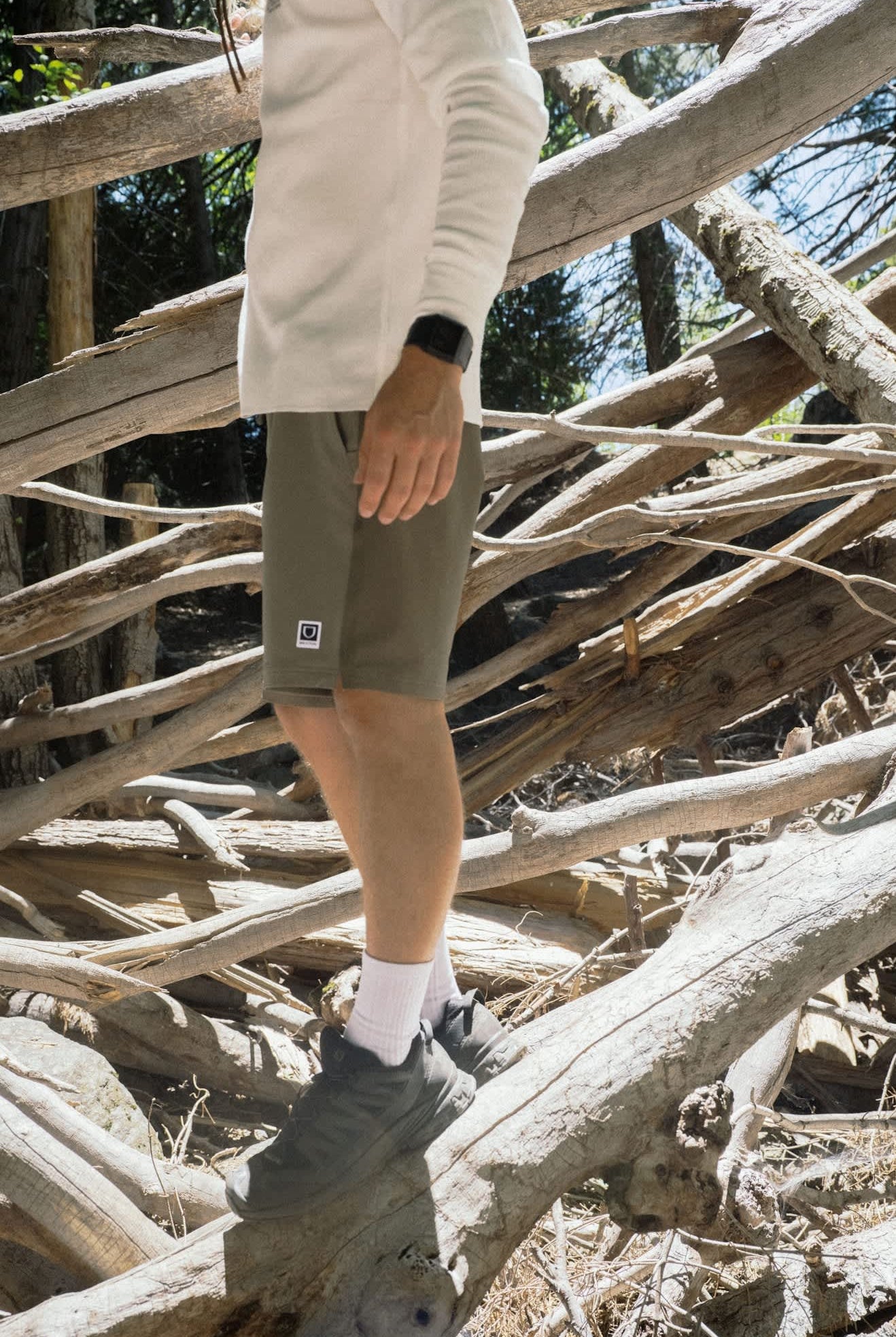 Men's Journey Active Short in the color Dark Olive/Olive Surplus - Men's Lifestyle 2.0