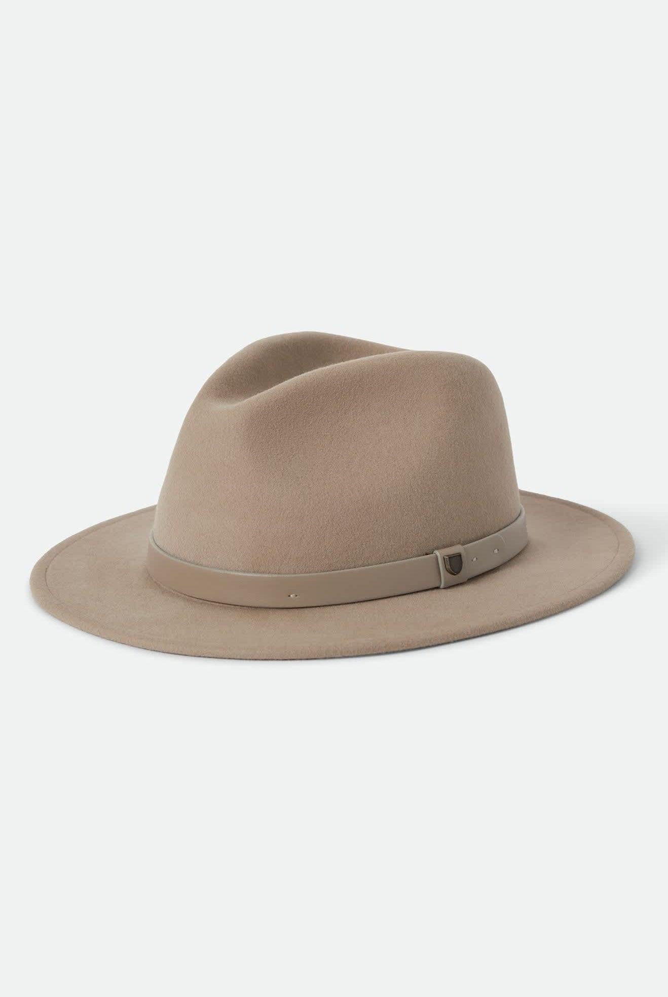 Unisex Messer Fedora in the color Timeless Taupe - Front Product Laydown Image