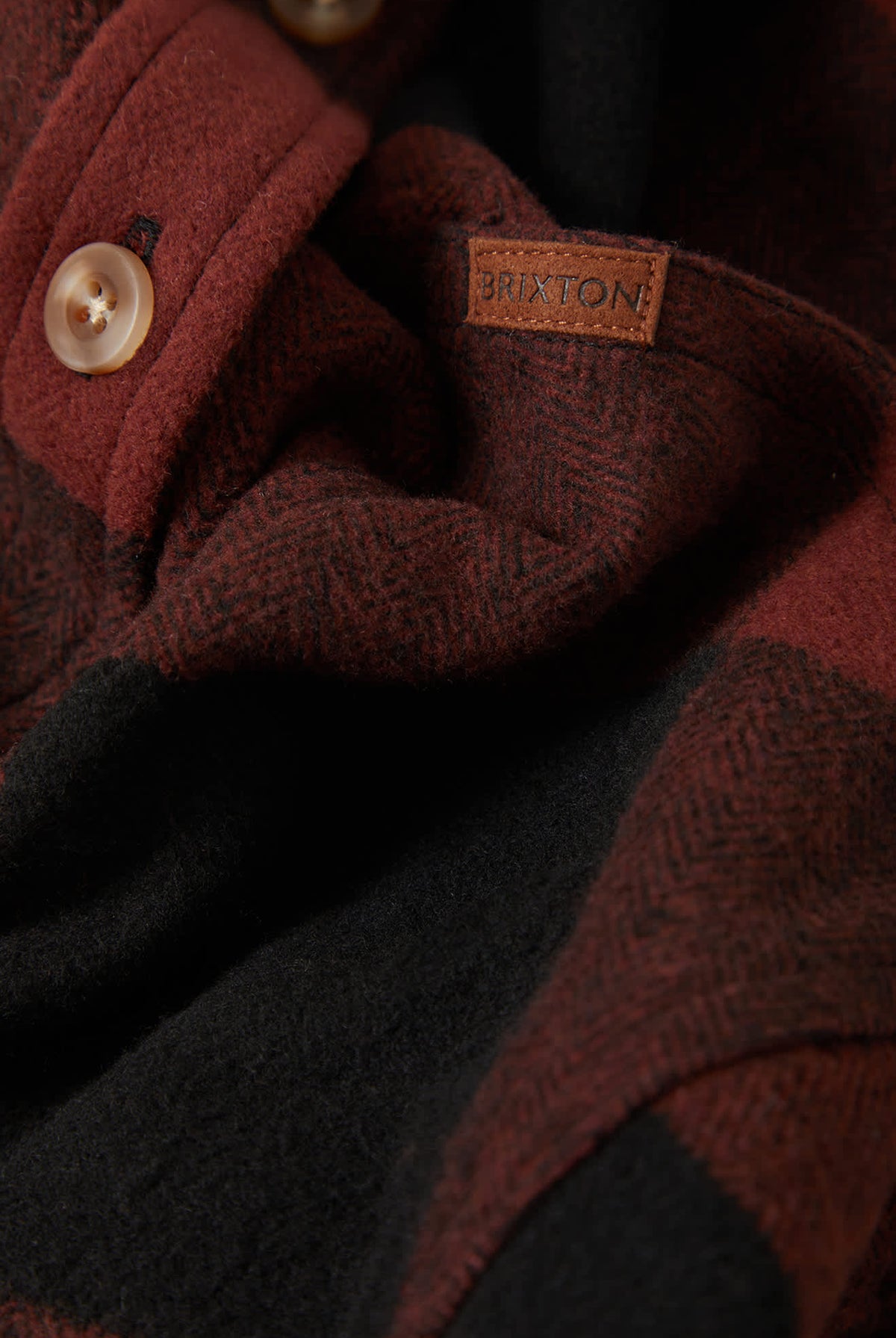 Women's Bowery Women's Soft Brushed Flannel in the color Dark Brick/Black - Additional Laydown image