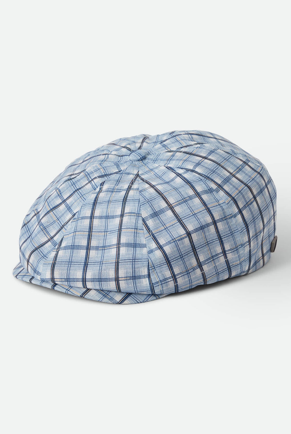 Unisex Brood Newsboy Cap in the color Blue Window Plaid - Front Product Laydown Image