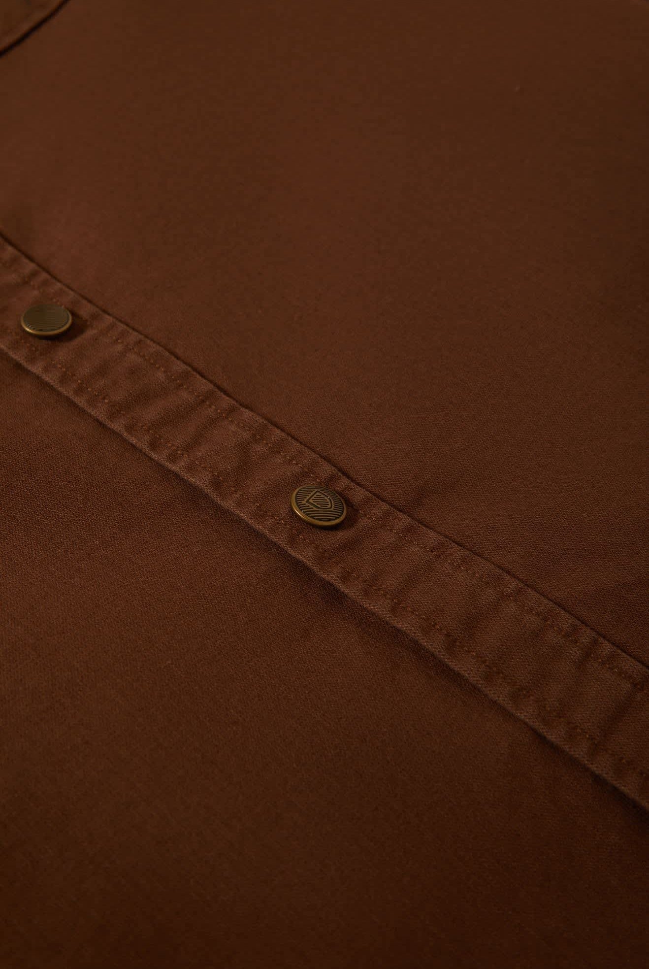 Men's Ash Denim L/S Overshirt in the color Pinecone Brown - Additional Laydown image
