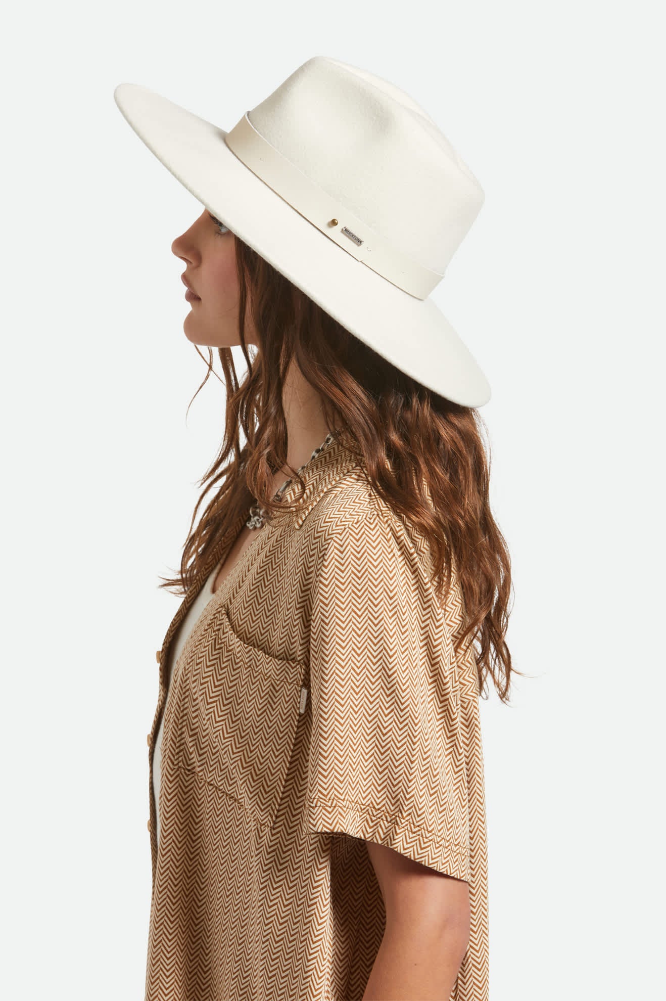 Women's Eleanor Felt Packable Hat in the color Off White - Women's Side View