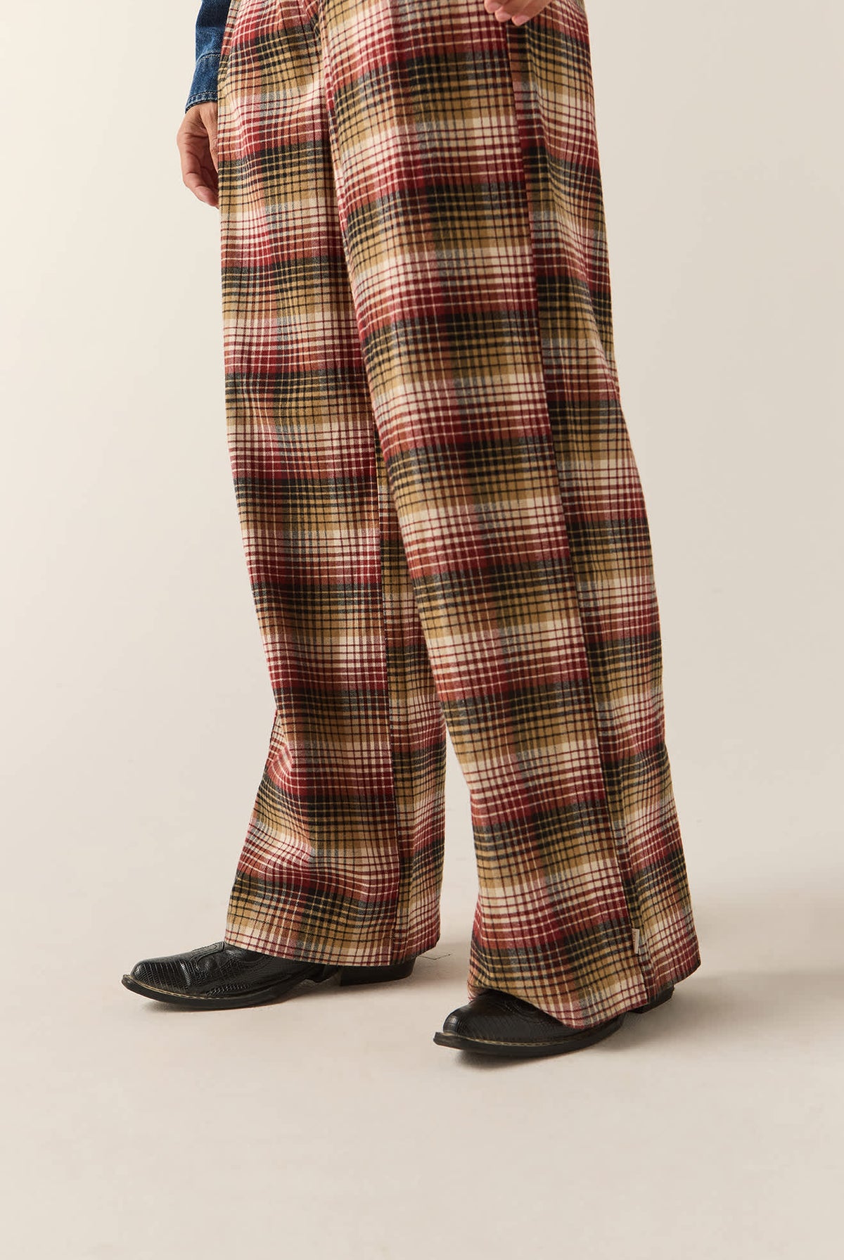 Women's Service Trouser Pant in the color Plaid Mash Up - Women's Side View