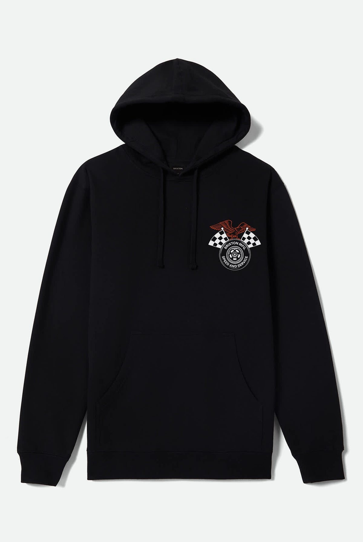 Men's Reamer Hoodie in the color Black - Front Product Laydown Image
